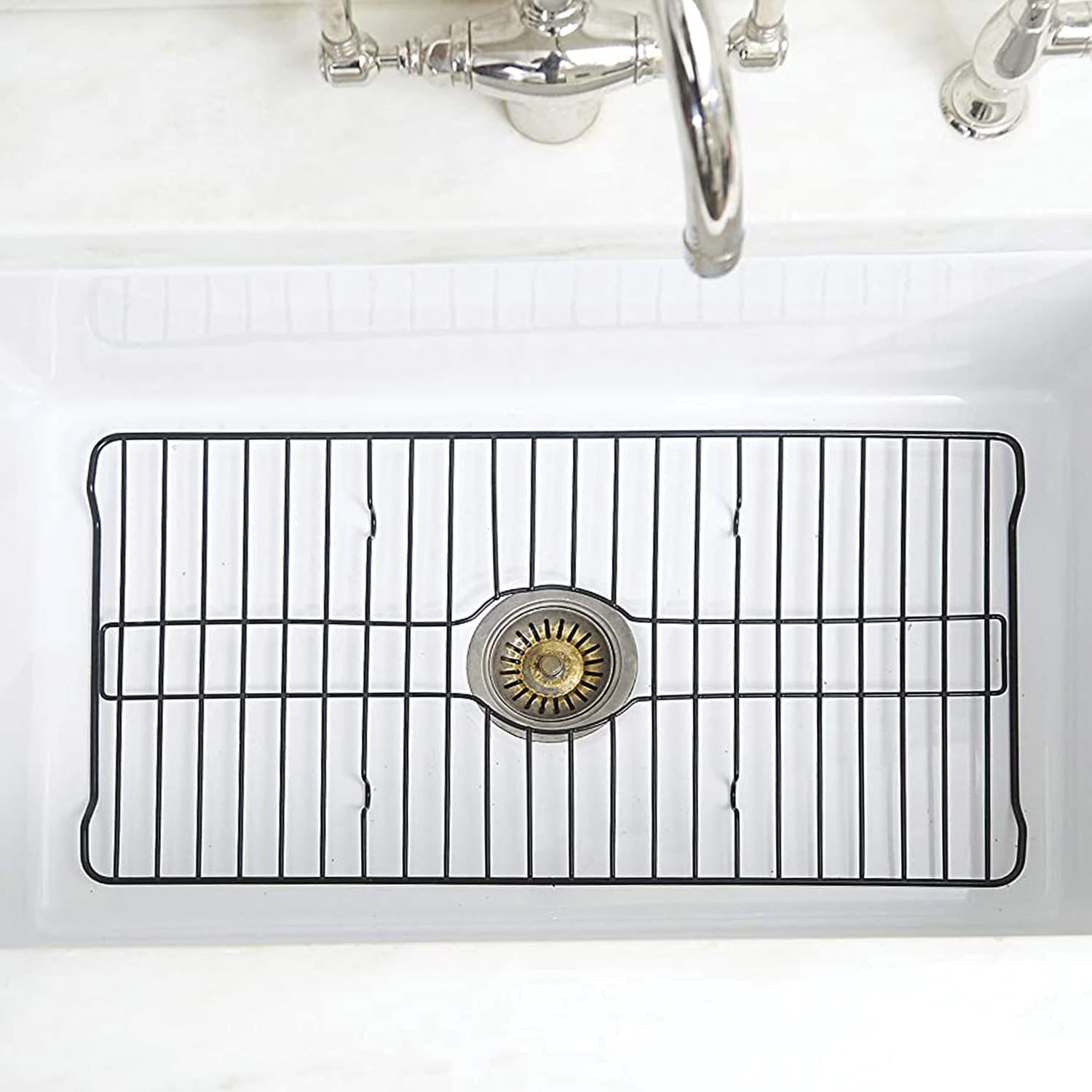 Better Houseware Extra-Large Coated Steel Sink Protector, Black