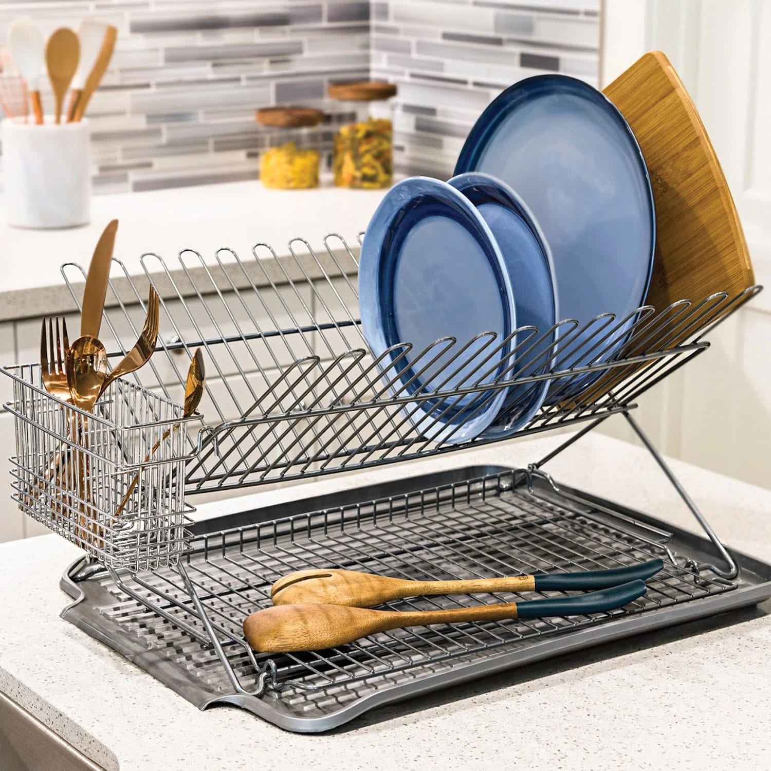 Better Houseware Cutlery Holder, Chrome