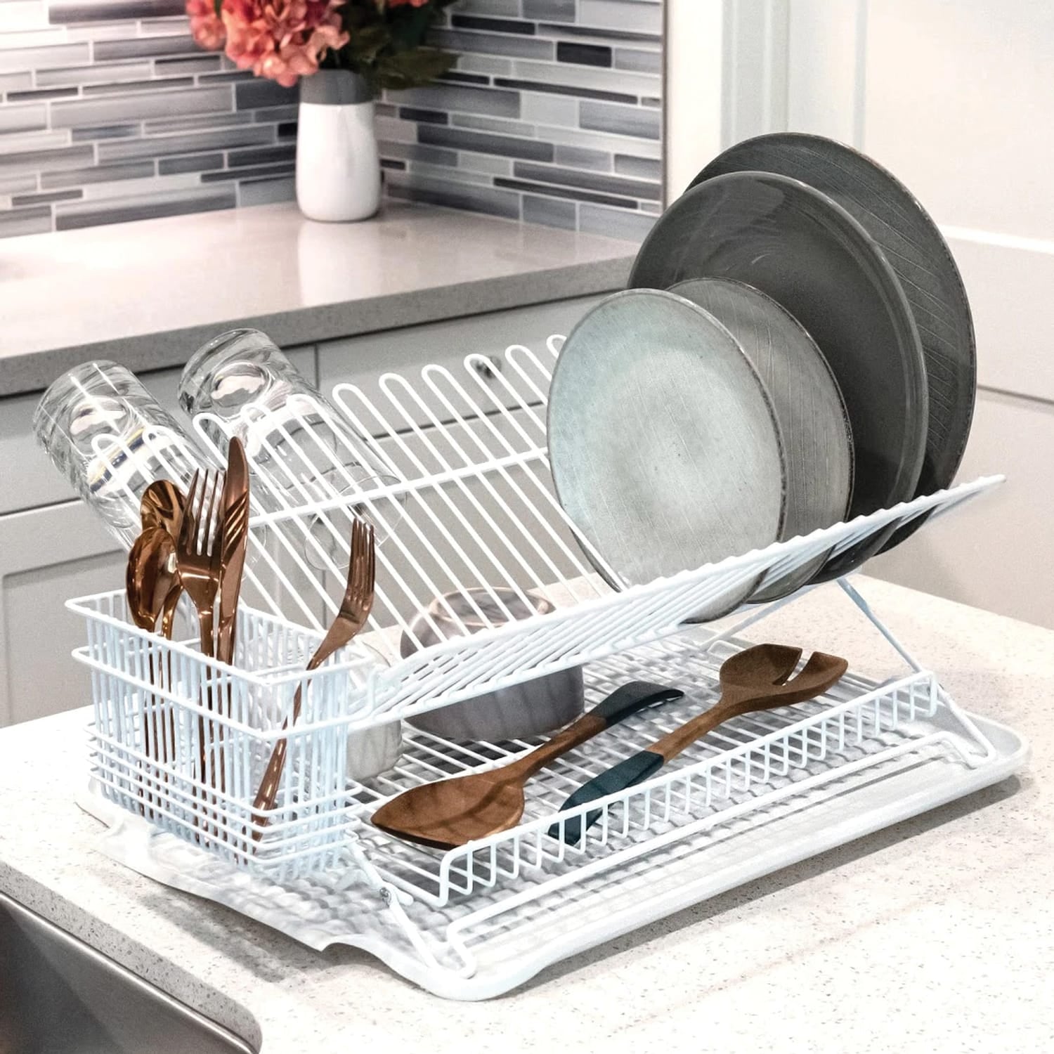 Better Houseware Cutlery Holder, White