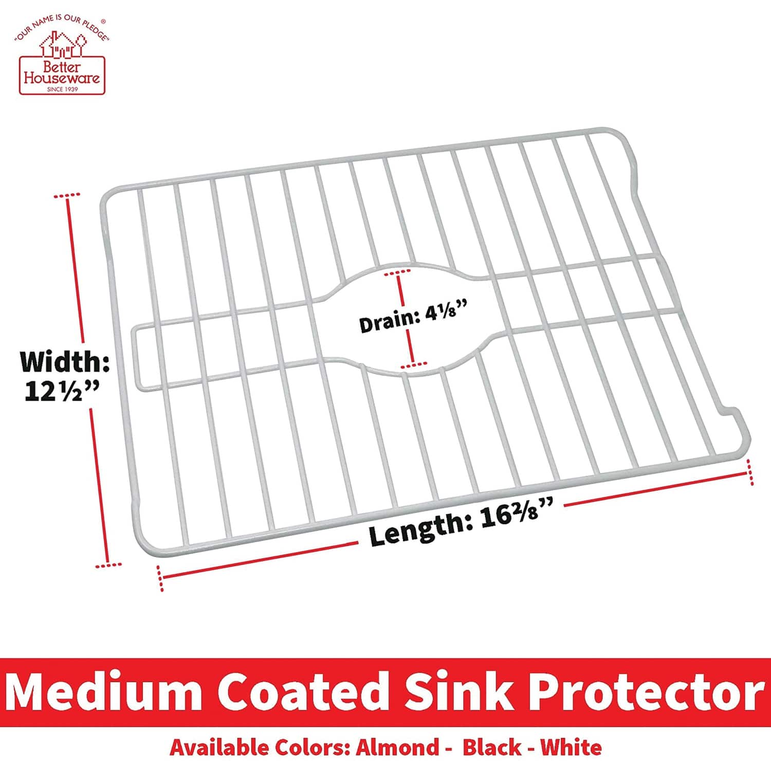 Better Houseware Medium Sink Protector, White