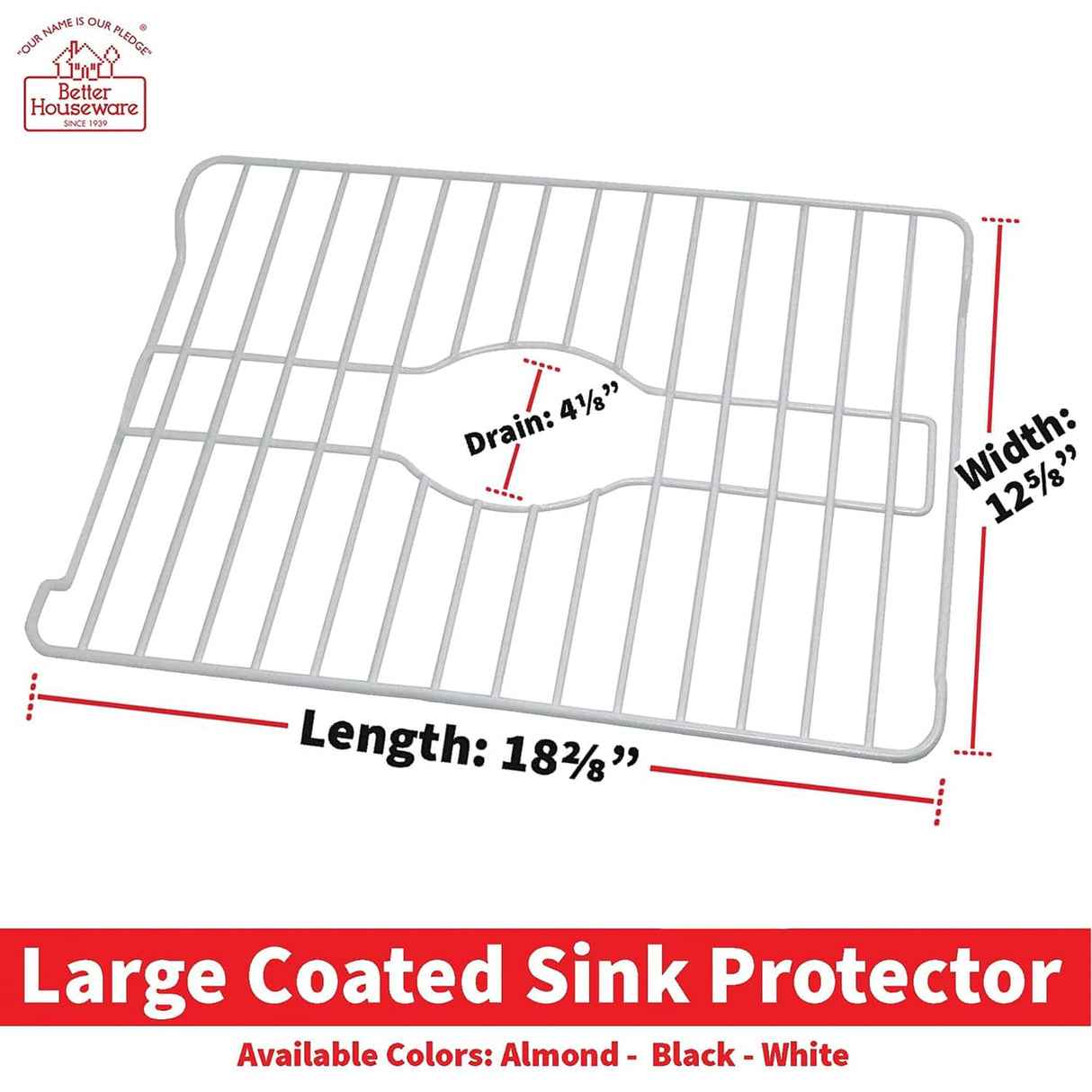 Better Houseware Large Sink Protector, White