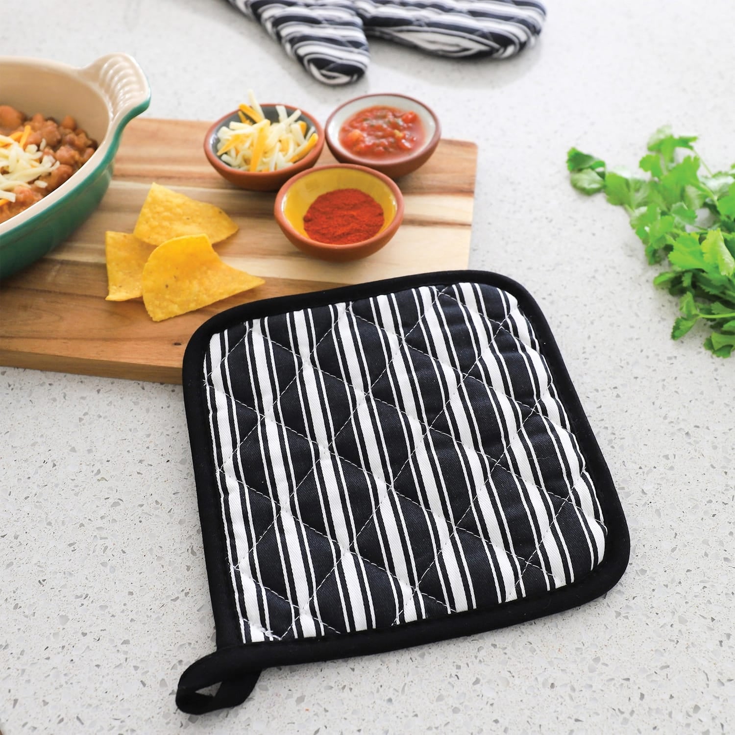 Better Houseware Striped Pot Holder, Black