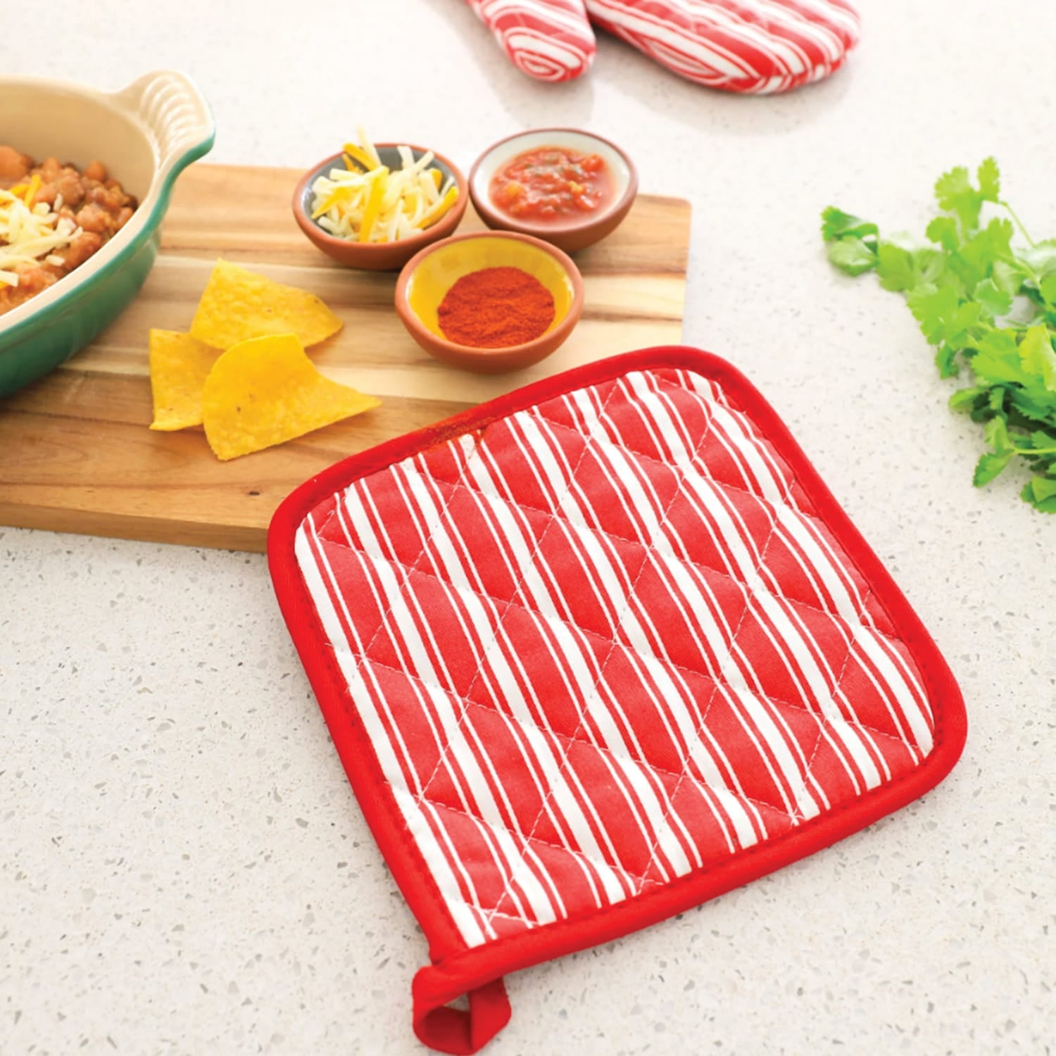 Better Houseware Striped Pot Holder, Red