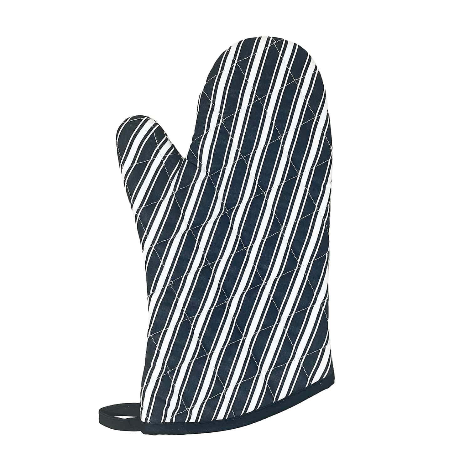 Better Houseware Striped Oven Mitt, Black