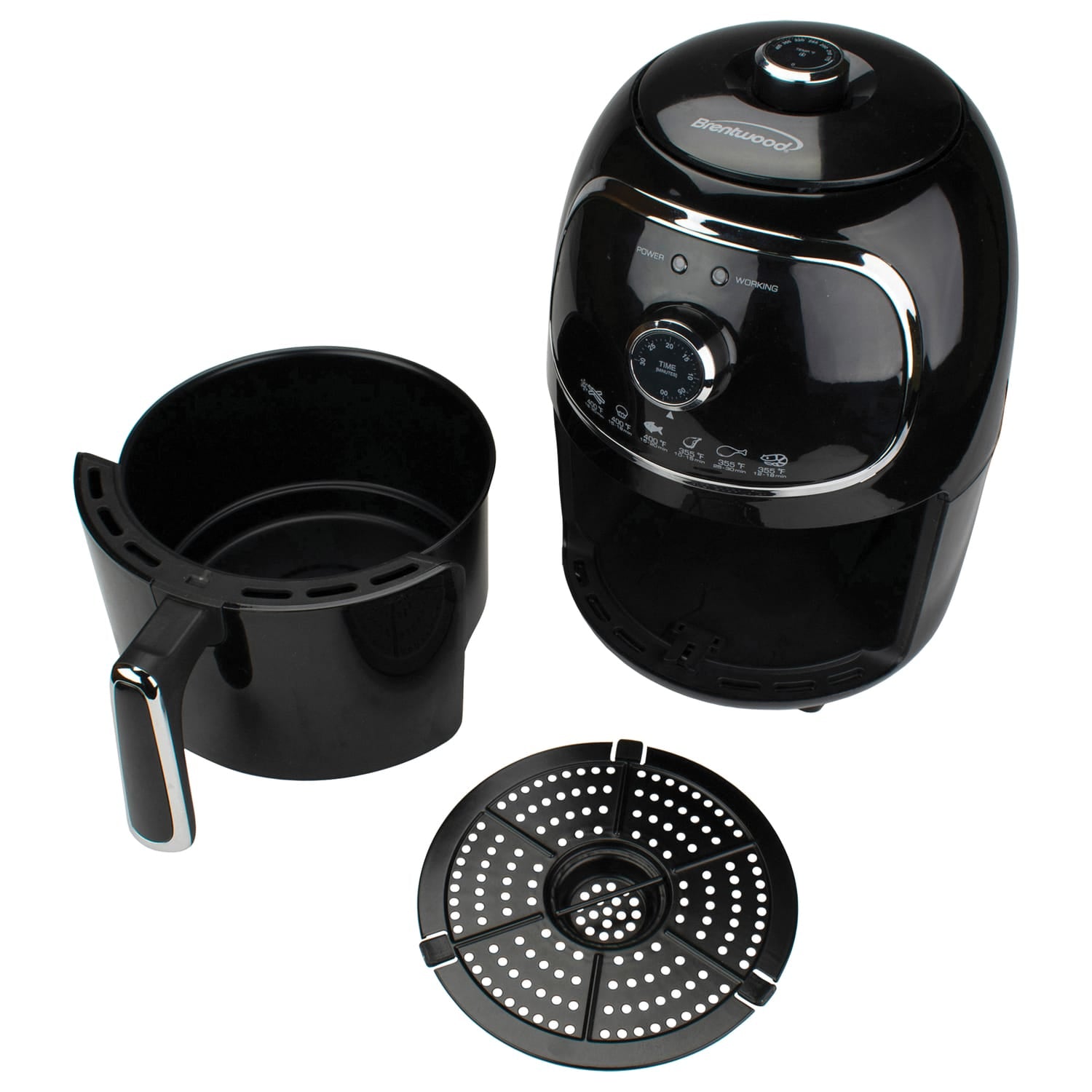Brentwood 2-Qt. 1200-Watt Electric Air Fryer with Timer and Temperature Control, Black