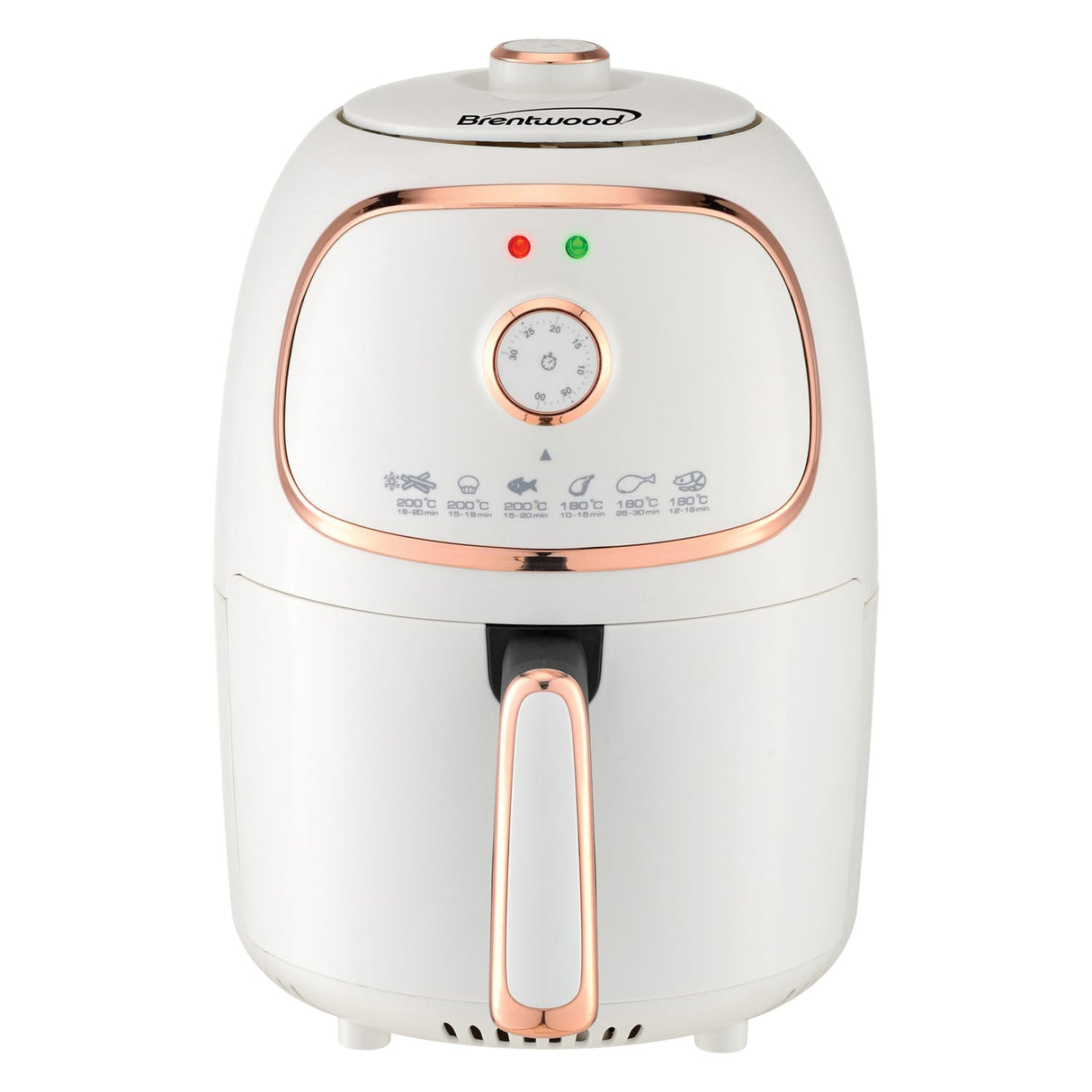 Brentwood 2-Qt. 1200-Watt Electric Air Fryer with Timer and Temperature Control, White