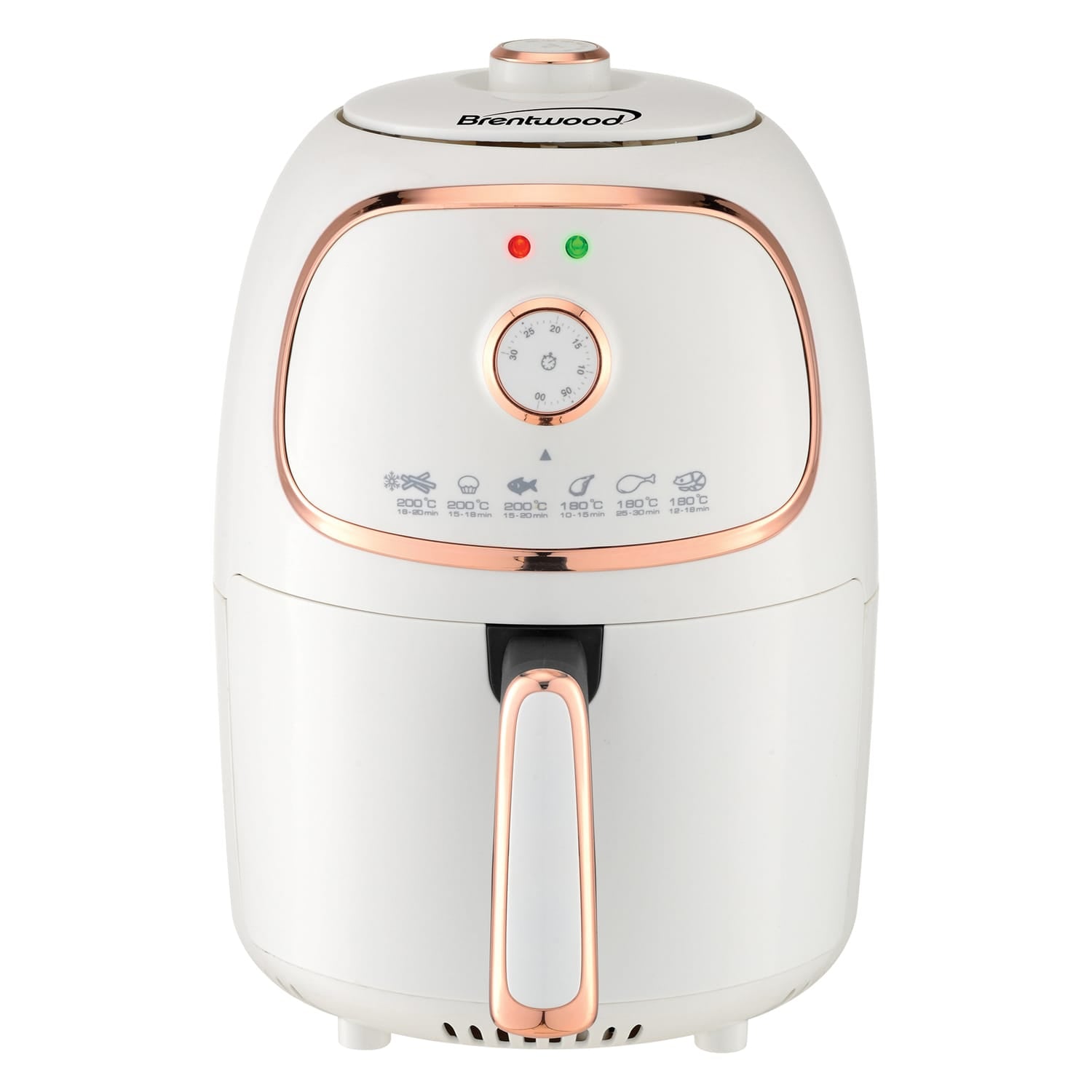Brentwood 2-Qt. 1200-Watt Electric Air Fryer with Timer and Temperature Control, White