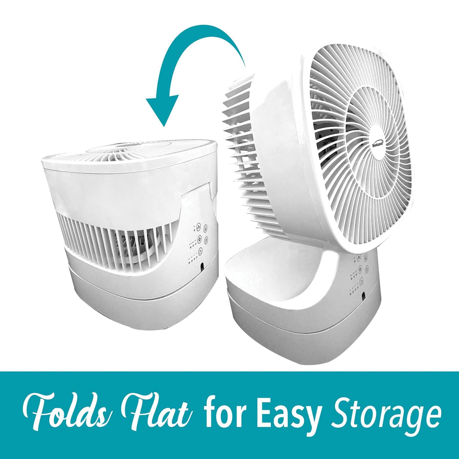 Brentwood 8-In. Portable Oscillating High-Velocity Air-Circulator Desktop Fan with Remote, Timer, 3 Speeds, 25 CFM, 90° Tilting Head, 58-In. Cord