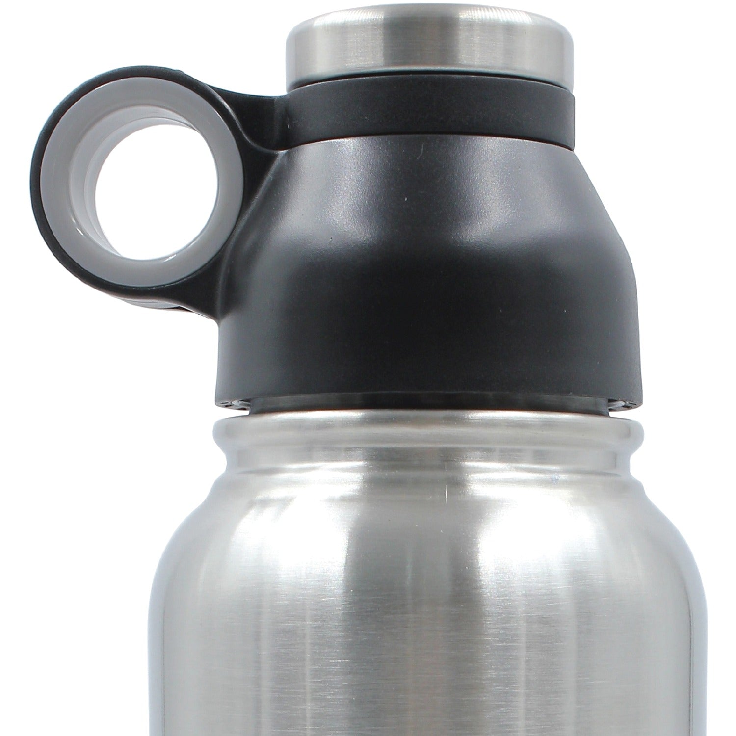 Brentwood Geojug Stainless Steel Vacuum-Insulated Water Bottle, 0.9 L, Black/Silver
