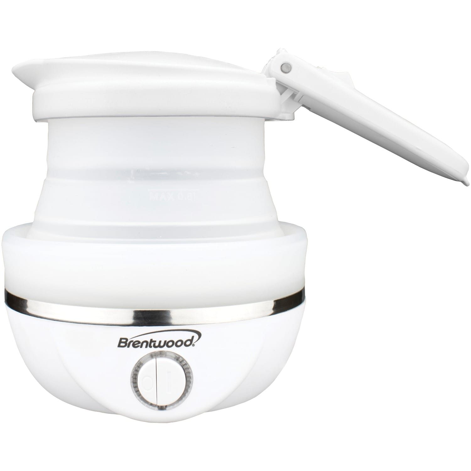 Brentwood .85-Quart Dual-Voltage Collapsible Travel Kettle, White