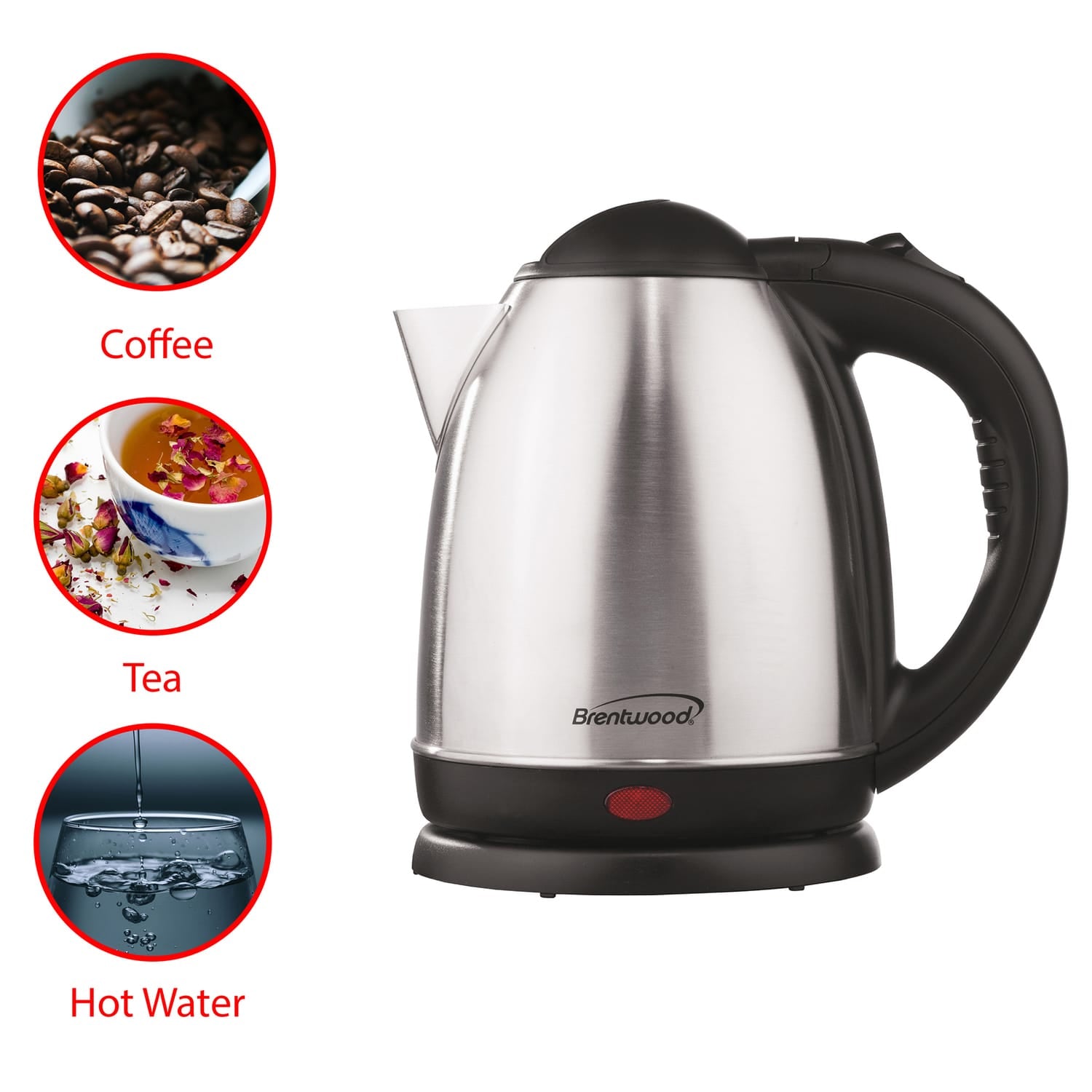 Brentwood 1.5-Liter Stainless Steel Cordless Electric Kettle