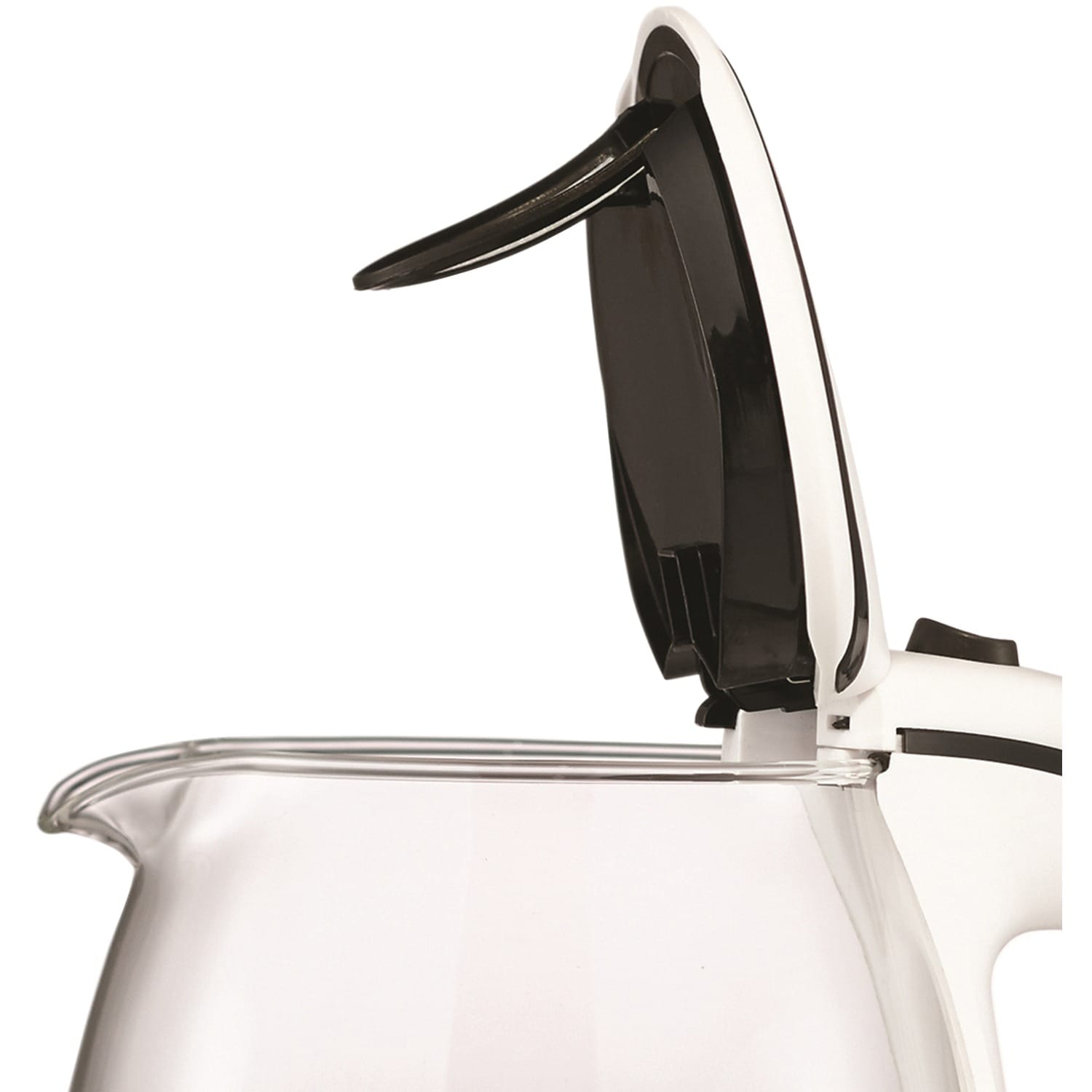 Brentwood 1100-Watt 1.8-Qt. 7-Cup Cordless Tempered-Glass Electric Kettle with Auto Shut-off, White