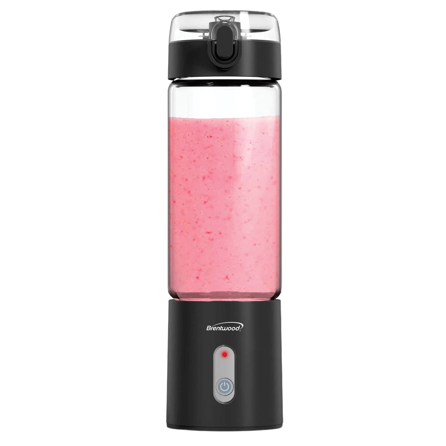 Brentwood 50-Watt 17-Oz. Portable Battery-Operated USB-Chargeable Glass Blender, Black