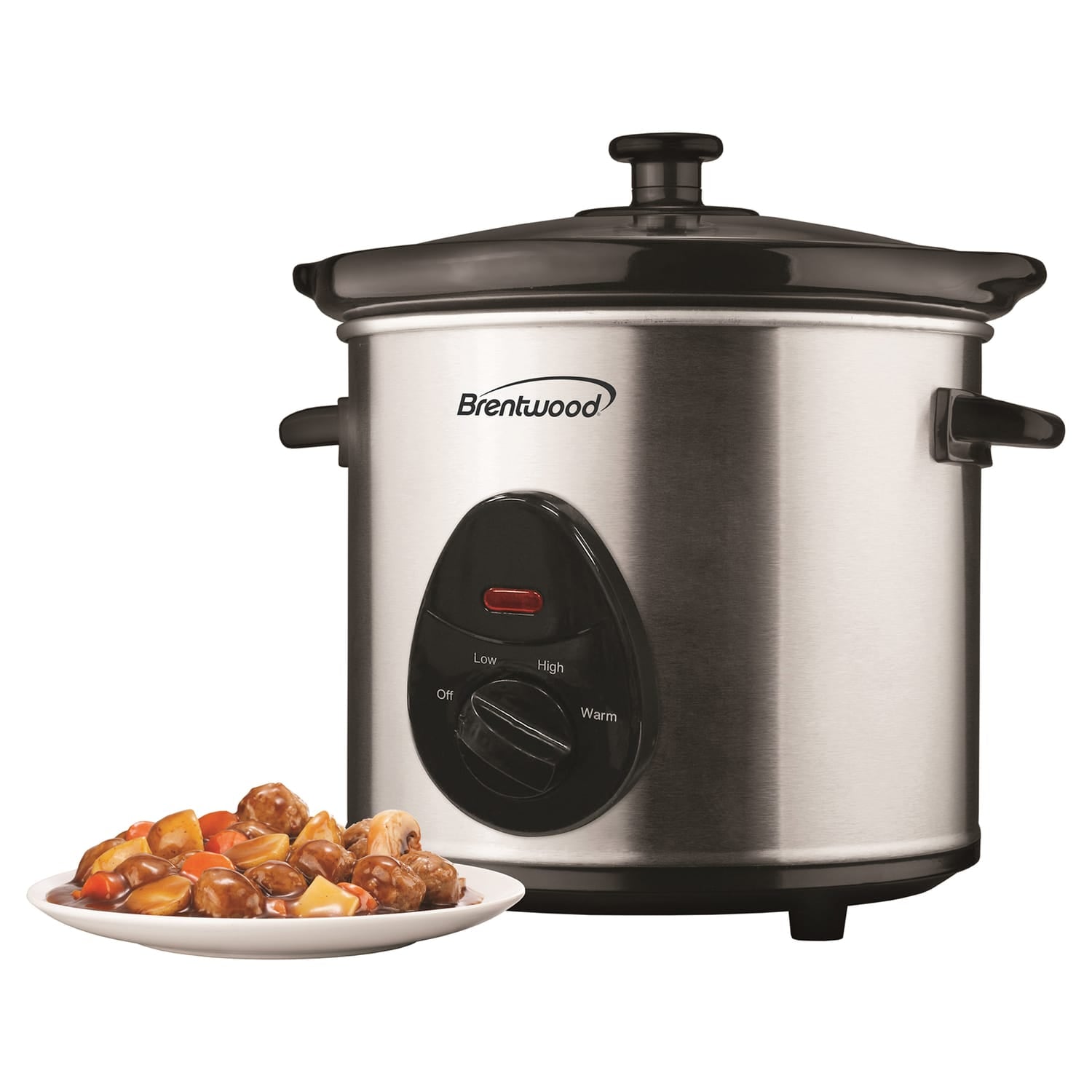 Brentwood 3-Qt. 170-Watt Slow Cooker, Stainless Steel