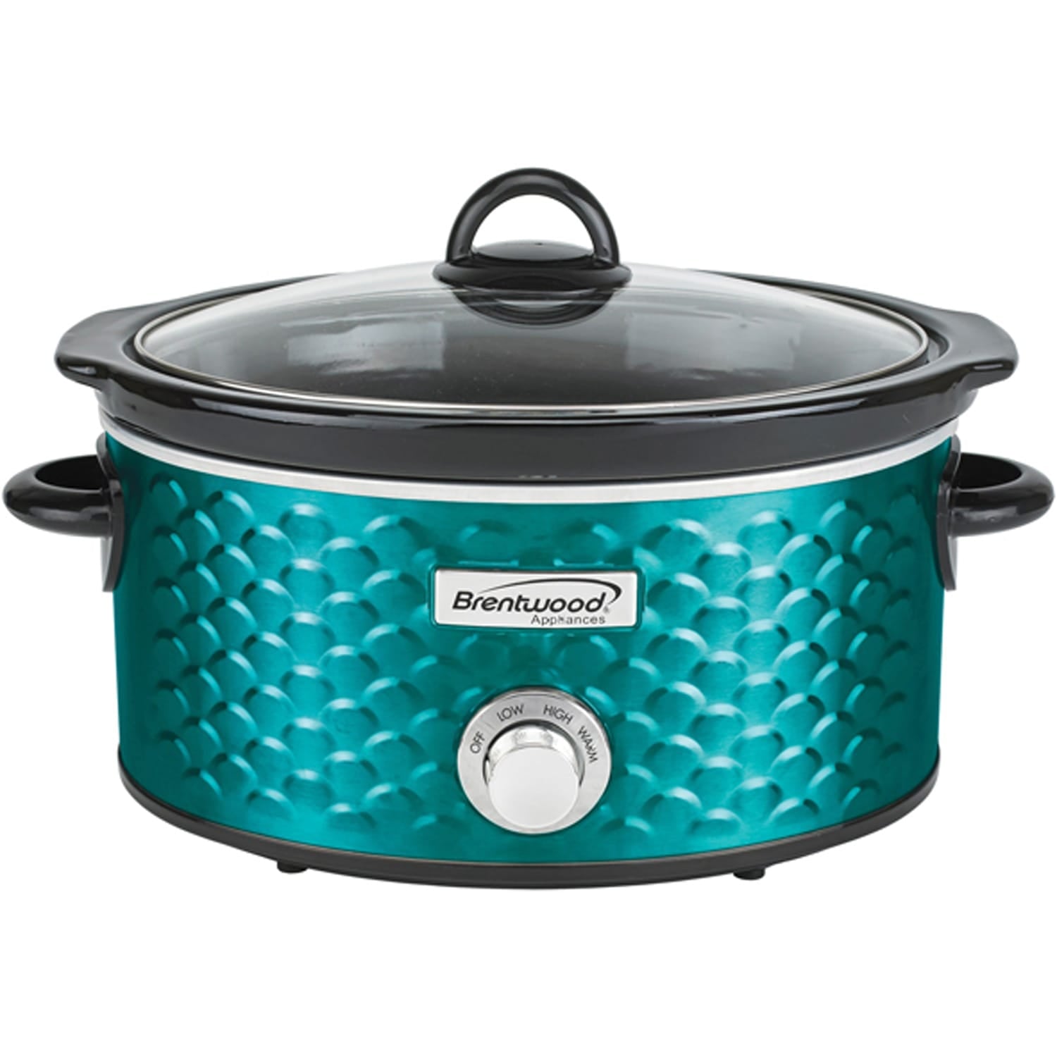 Brentwood 4.5-Quart Scallop Pattern Slow Cooker, Blue