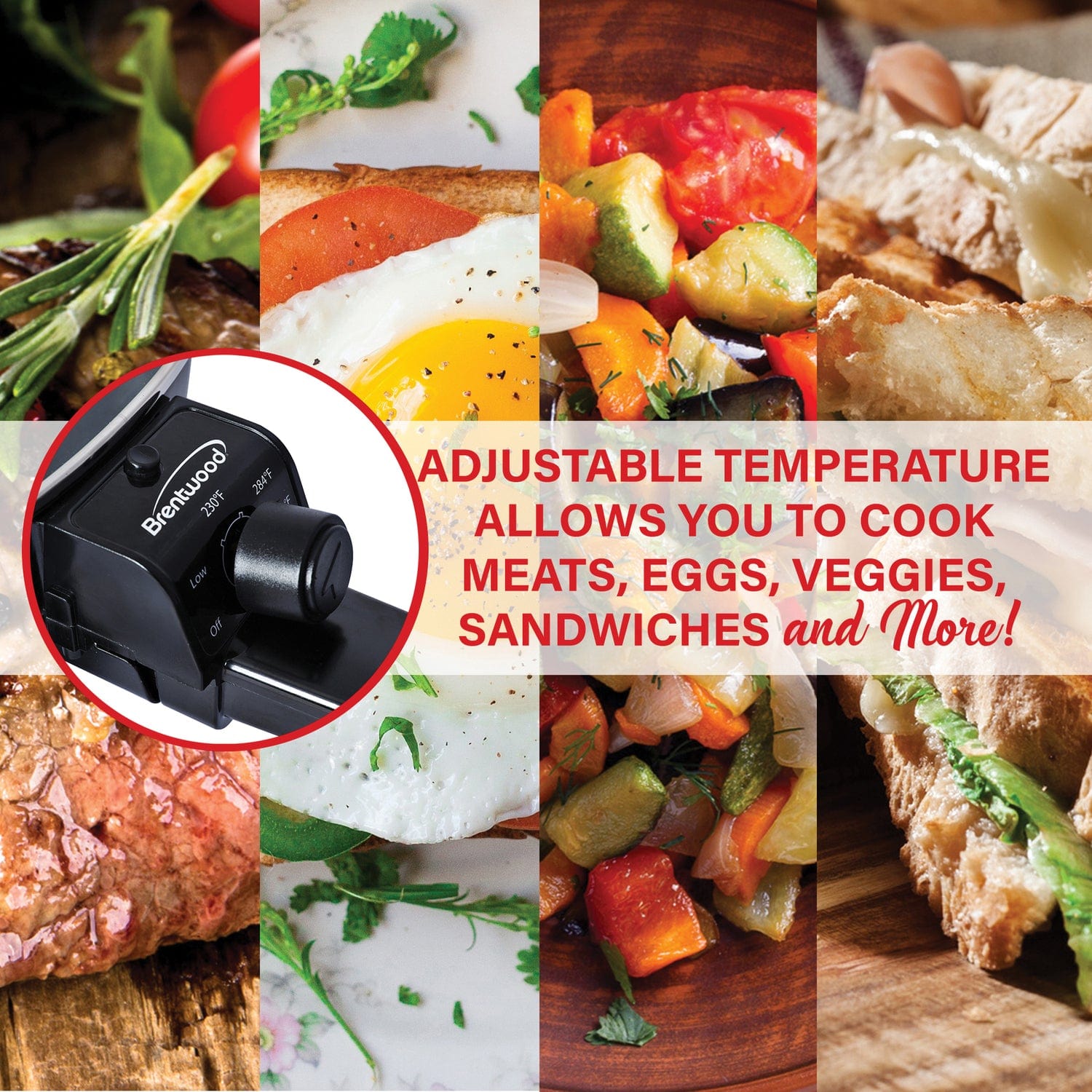 Brentwood 6-In. 600-Watt Nonstick Electric Skillet with Glass Lid