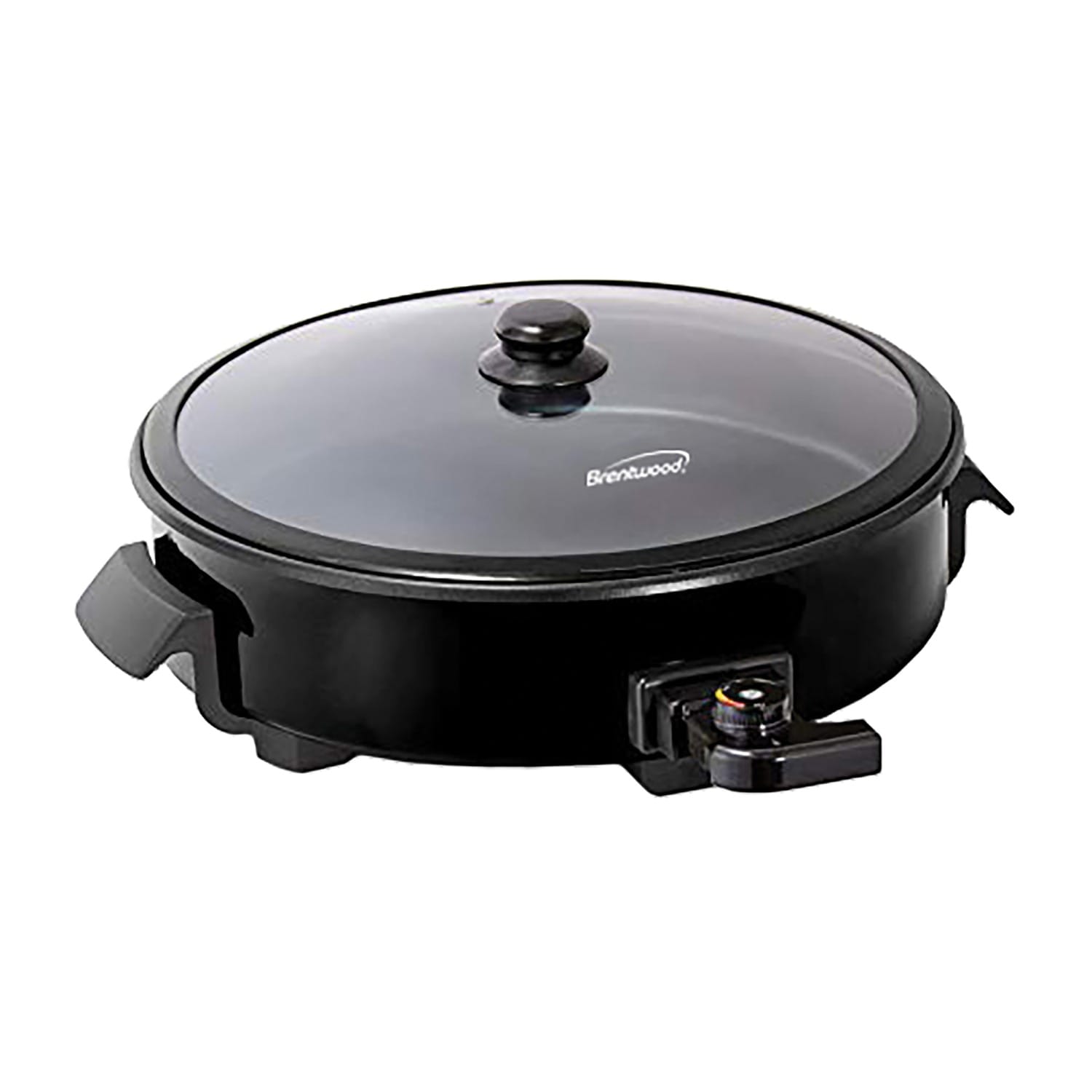 Brentwood 12-Inch Round Nonstick Electric Skillet with Vented Glass Lid