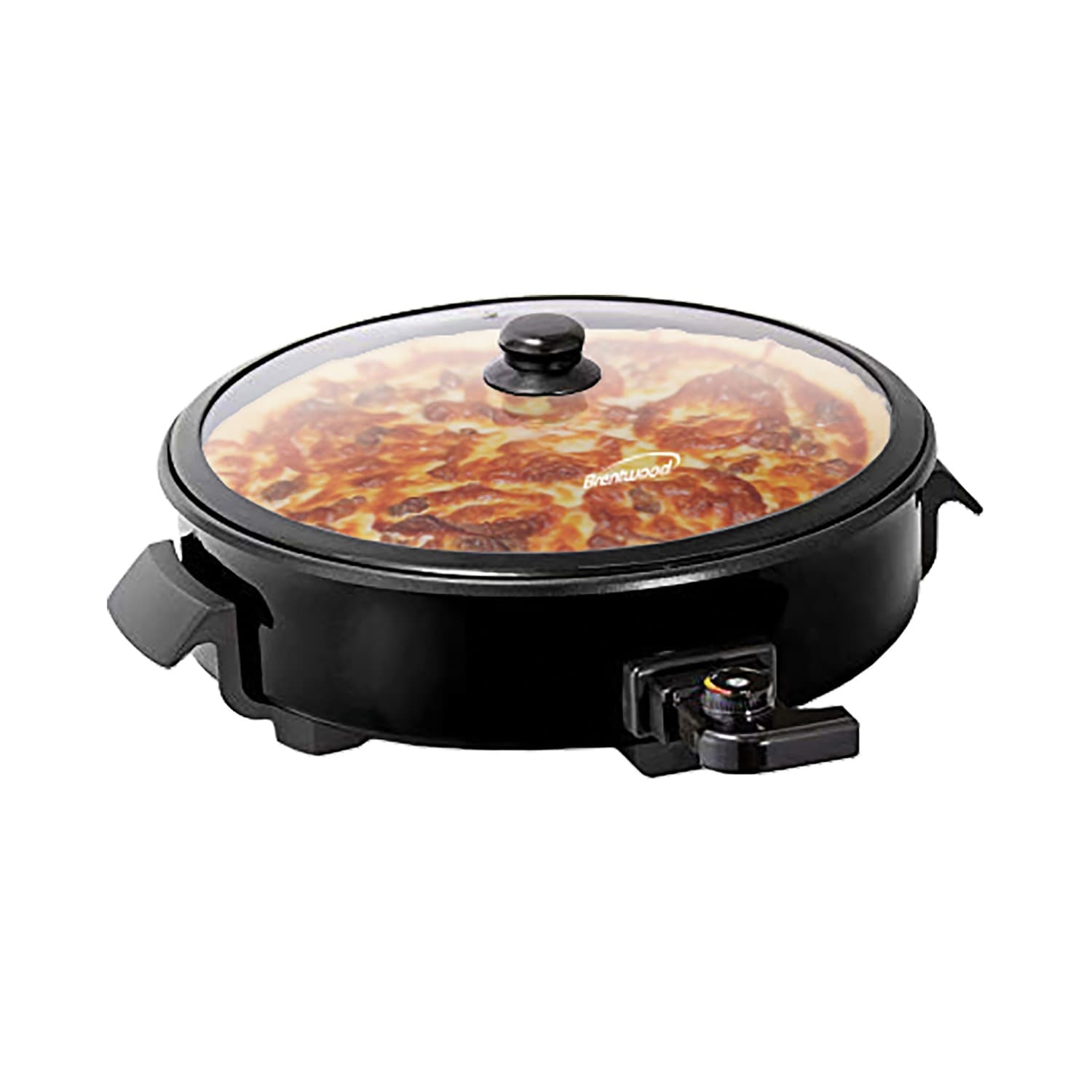 Brentwood 12-Inch Round Nonstick Electric Skillet with Vented Glass Lid