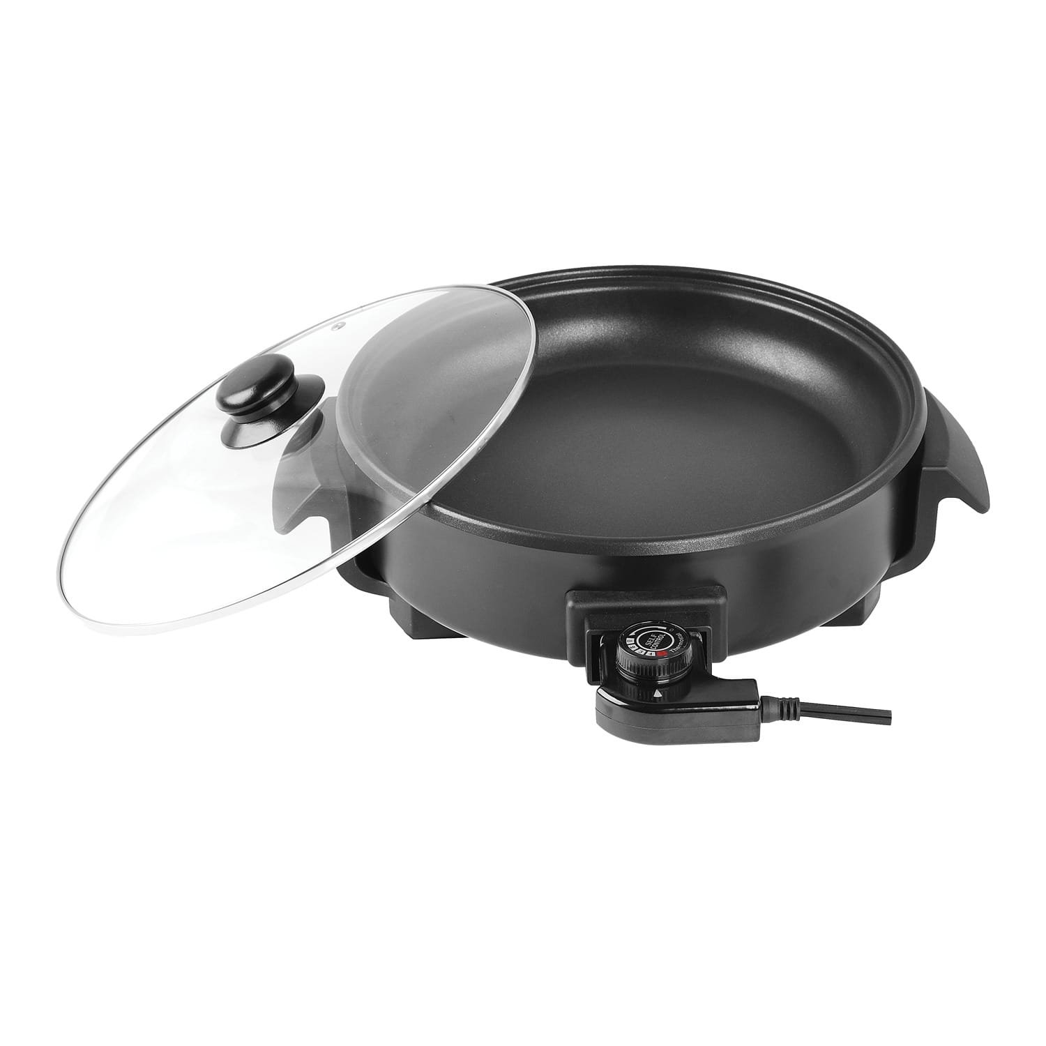 Brentwood 12-Inch Round Nonstick Electric Skillet with Vented Glass Lid