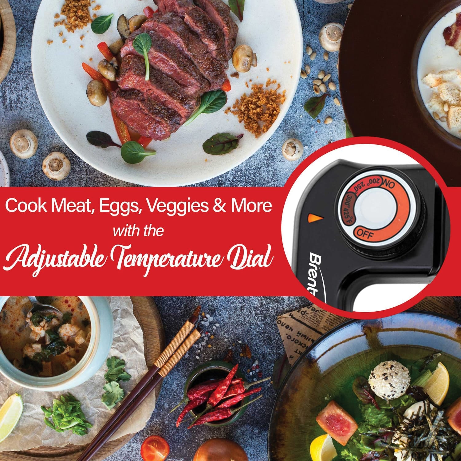 Brentwood 16-In. 1400-Watt Nonstick Electric Skillet with Glass Lid