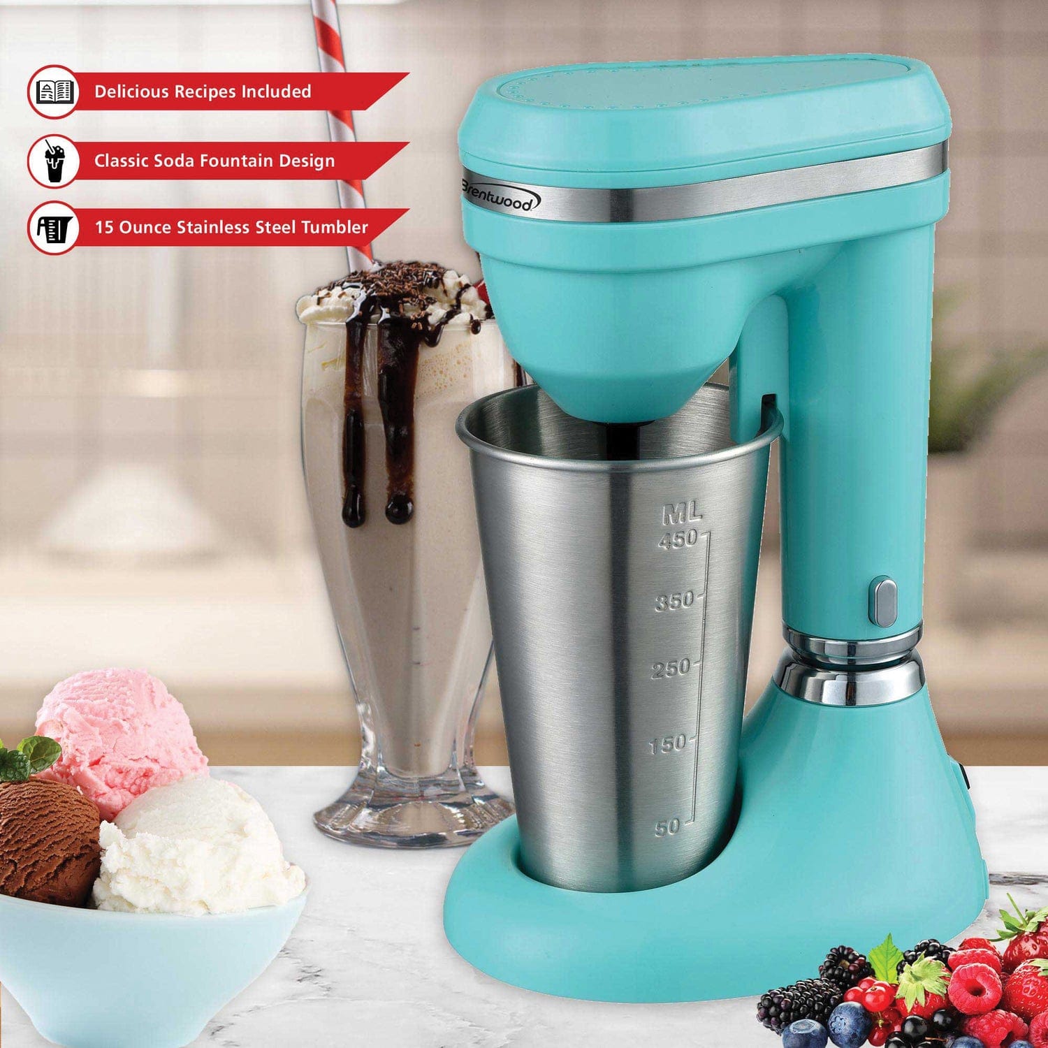 Brentwood 15-Ounce Classic Milkshake Maker