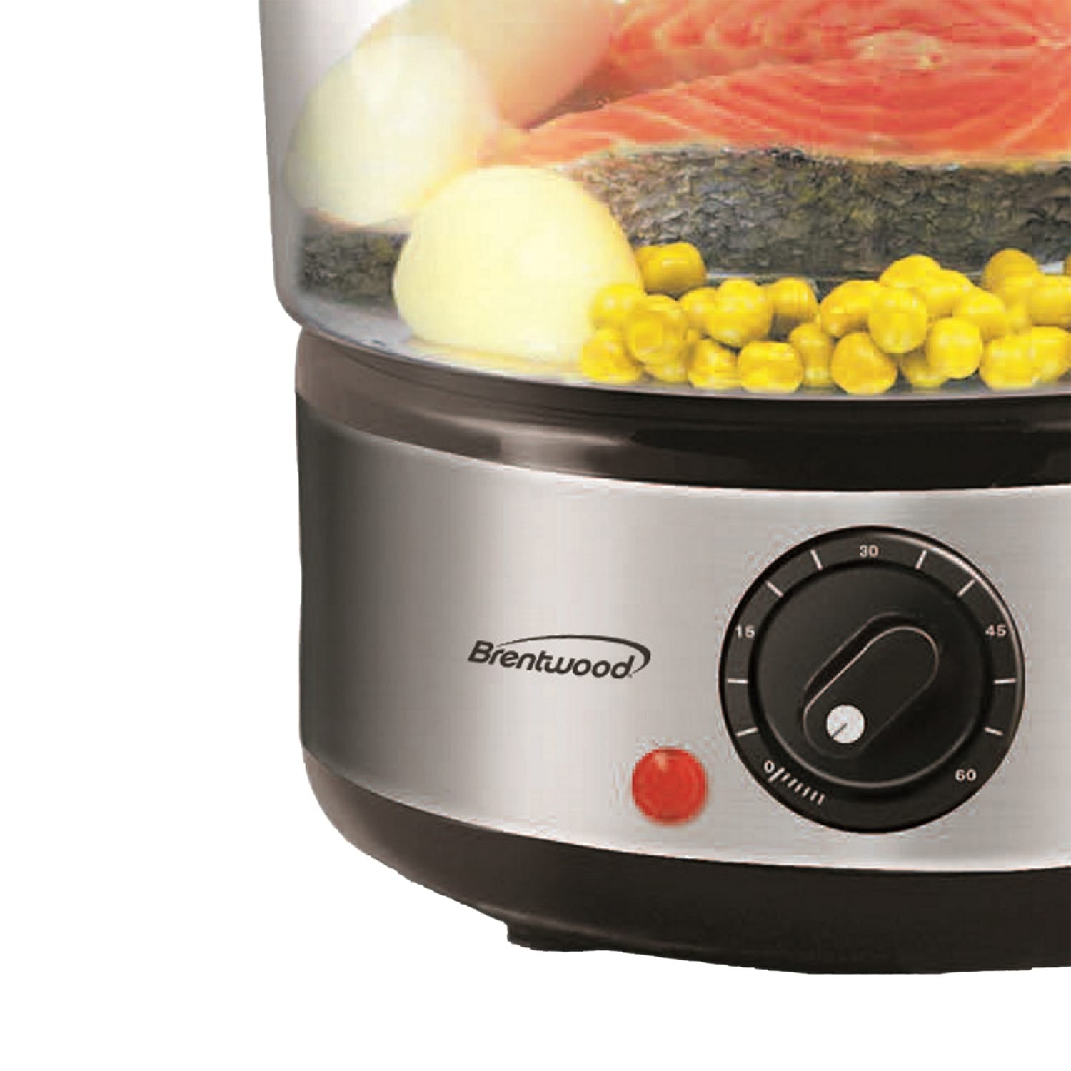 Brentwood 400-Watt 5-Qt. 2-Tier Electric Food Steamer with Steam Trays and Lid
