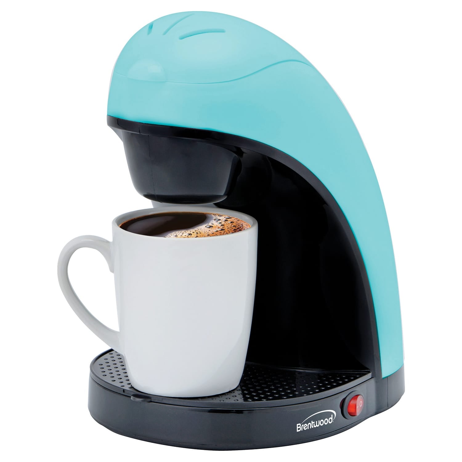 Brentwood Single-Serve Drip Coffee Maker with Ceramic Mug, Blue
