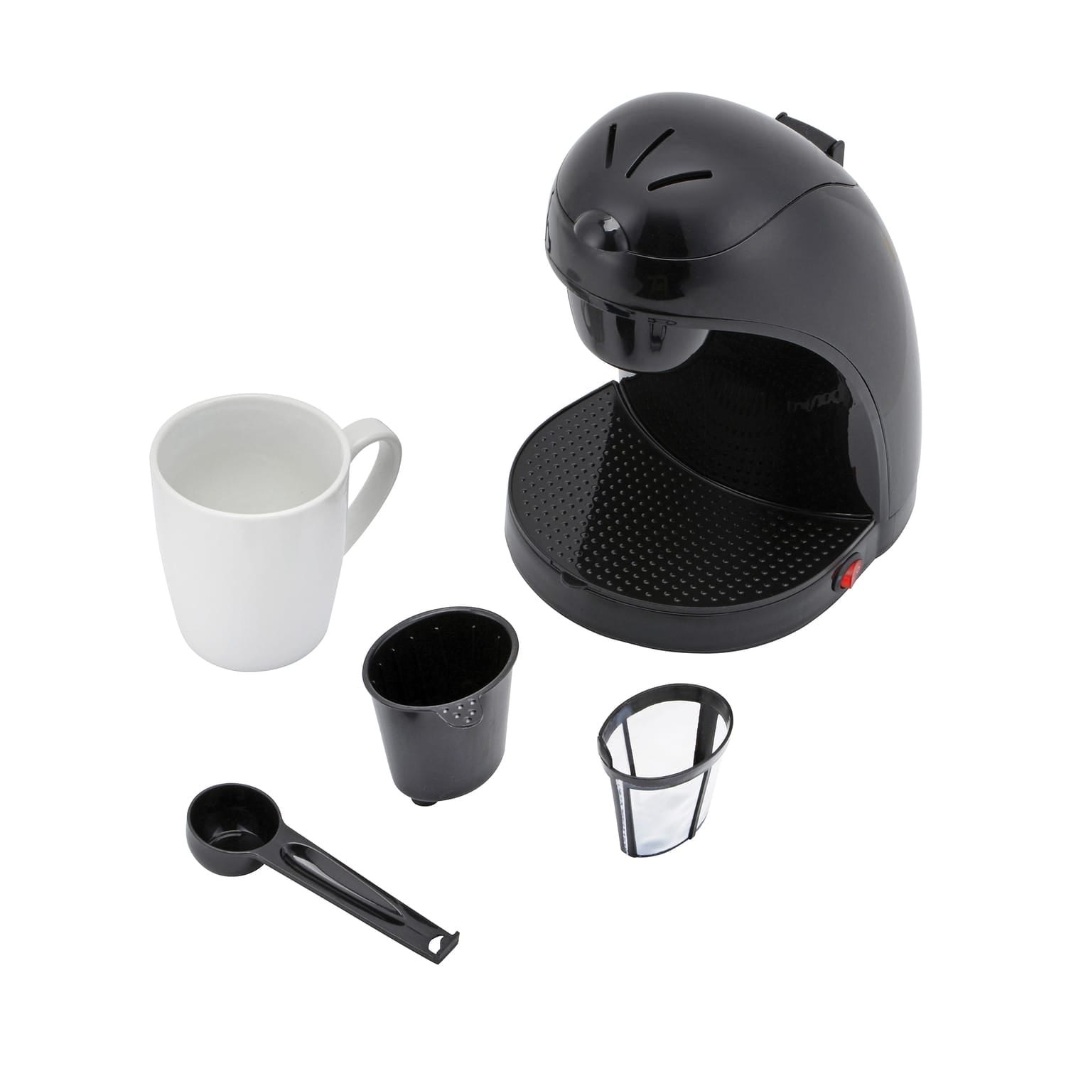 Brentwood Single-Serve Drip Coffee Maker with Ceramic Mug, Black