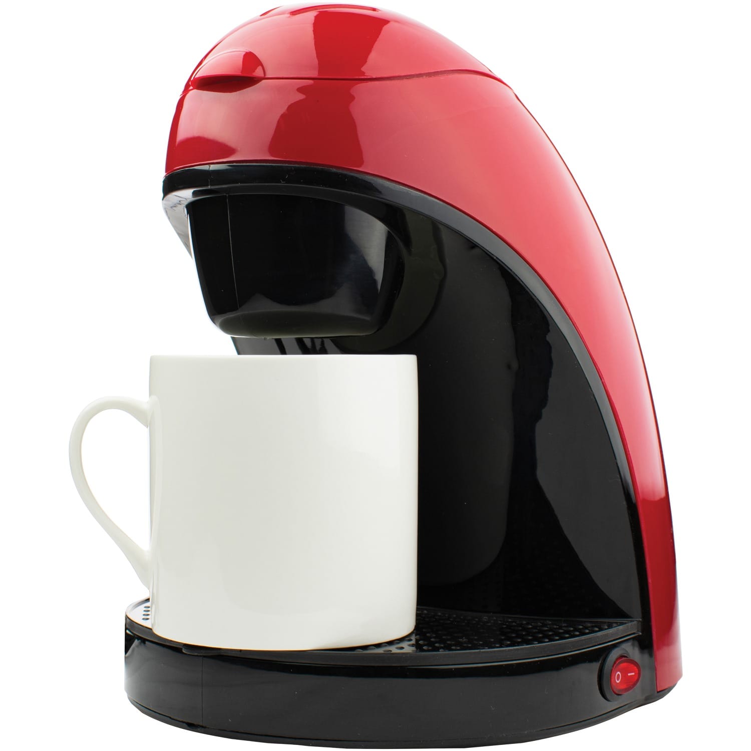 Brentwood Single-Serve Drip Coffee Maker with Ceramic Mug, Red