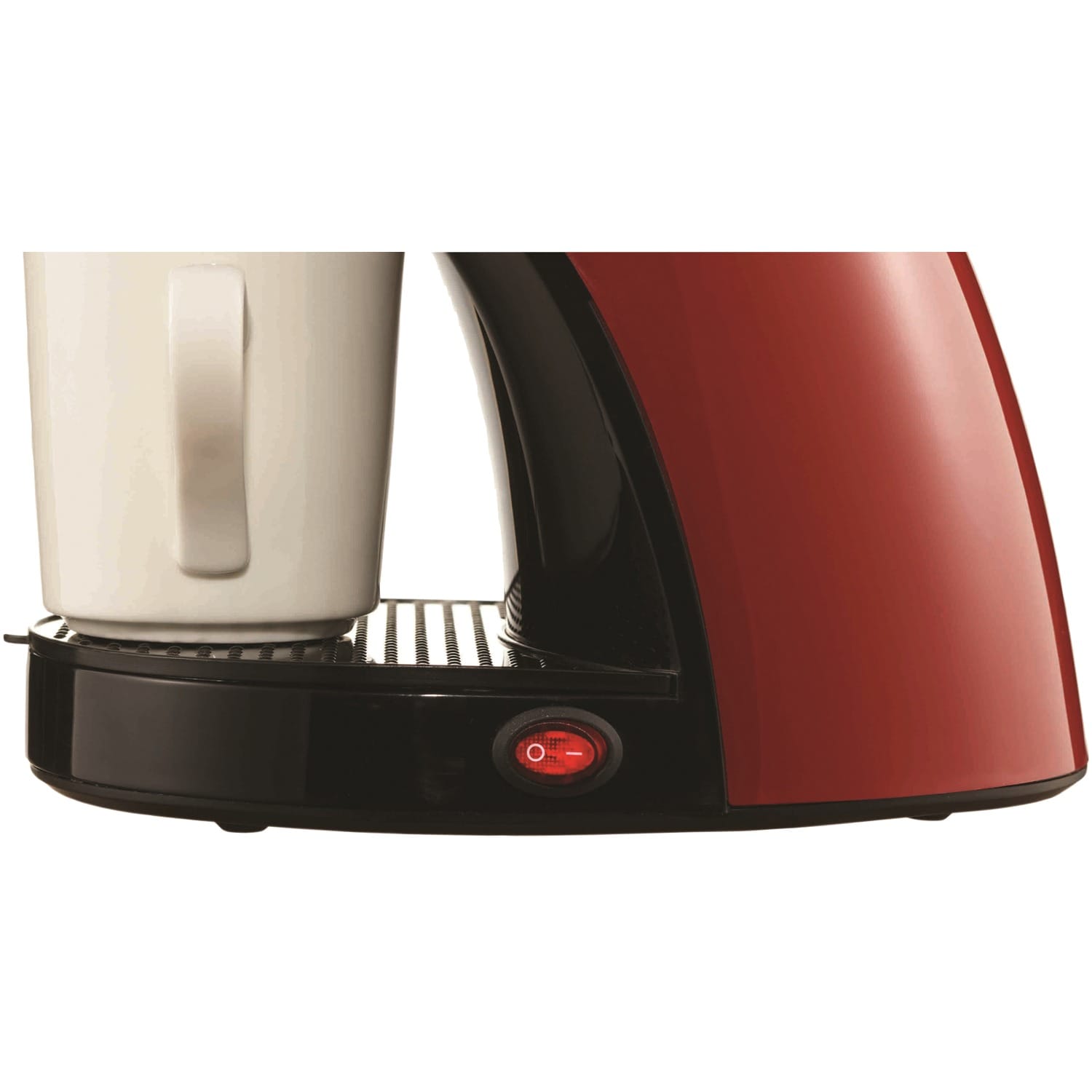 Brentwood Single-Serve Drip Coffee Maker with Ceramic Mug, Red