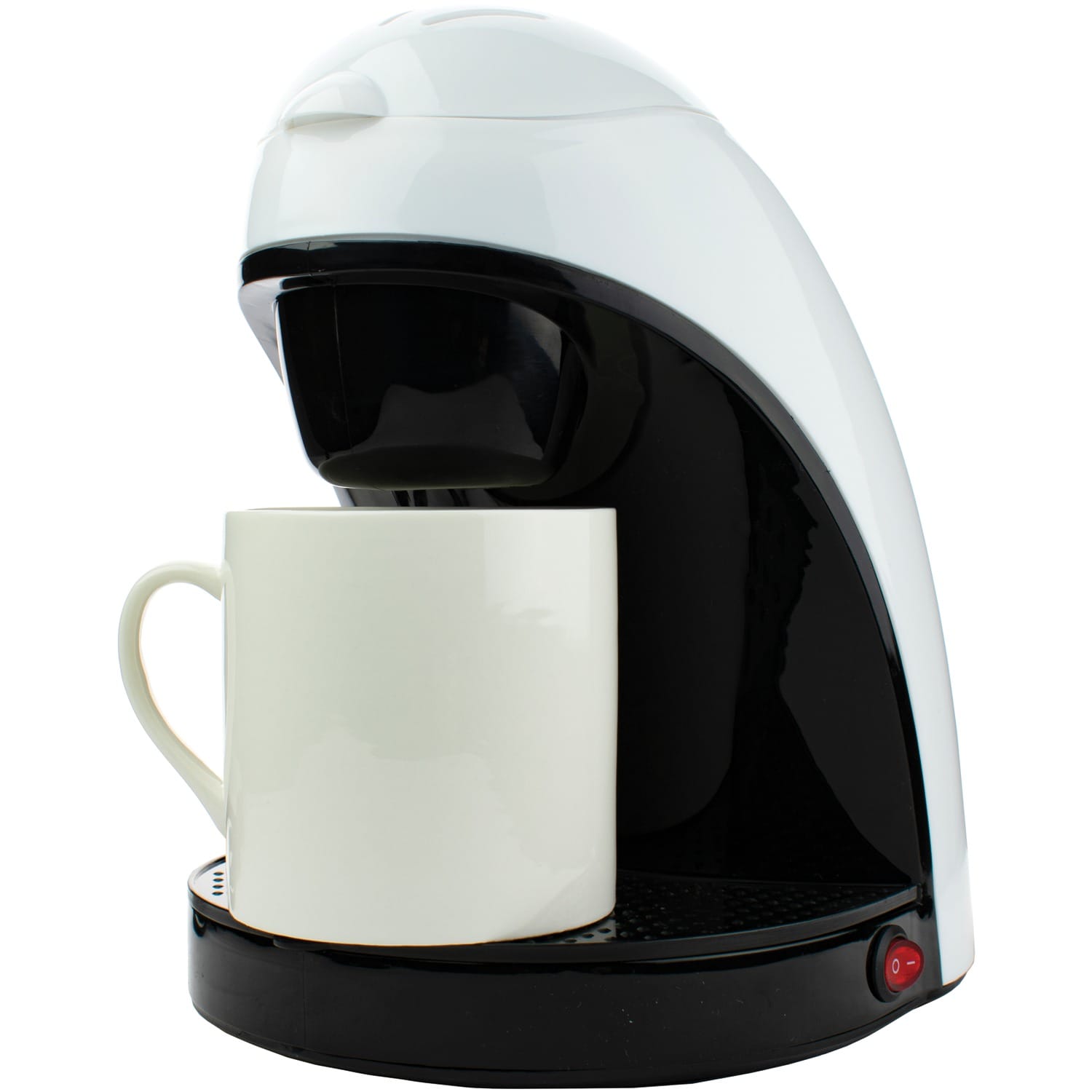 Brentwood Single-Serve Drip Coffee Maker with Ceramic Mug, White