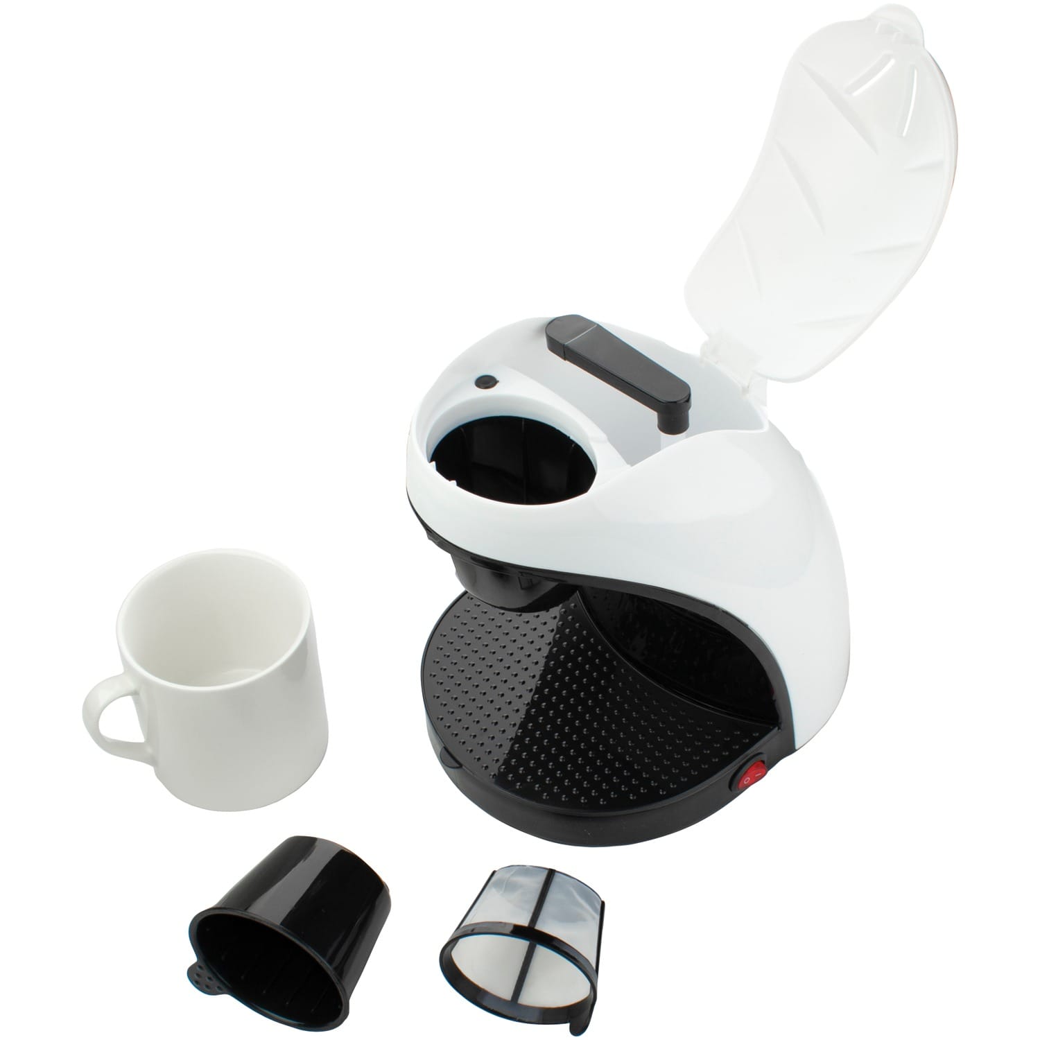 Brentwood Single-Serve Drip Coffee Maker with Ceramic Mug, White