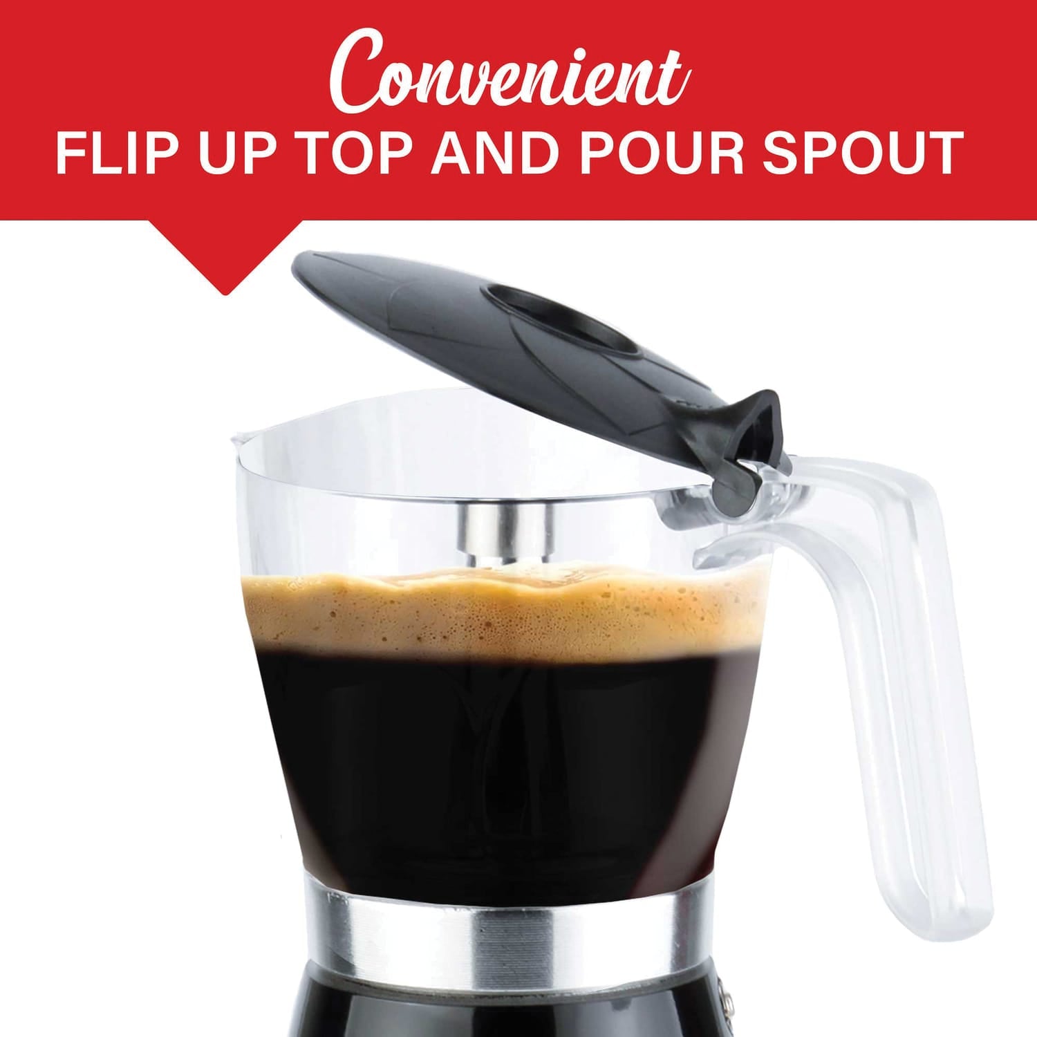 Brentwood 6-Cup Electric Moka Pot Espresso Machine, Black
