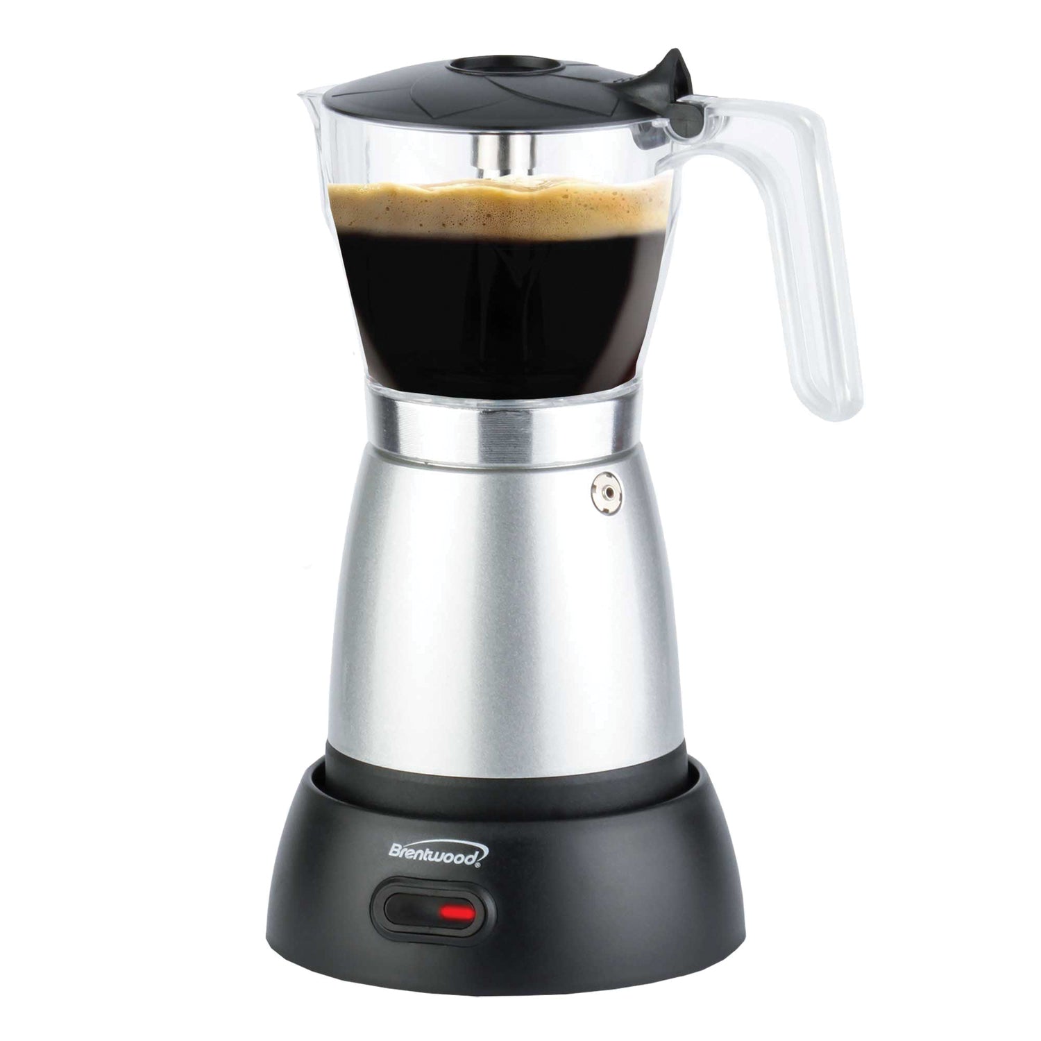 Brentwood 6-Cup Electric Moka Pot Espresso Machine, Silver