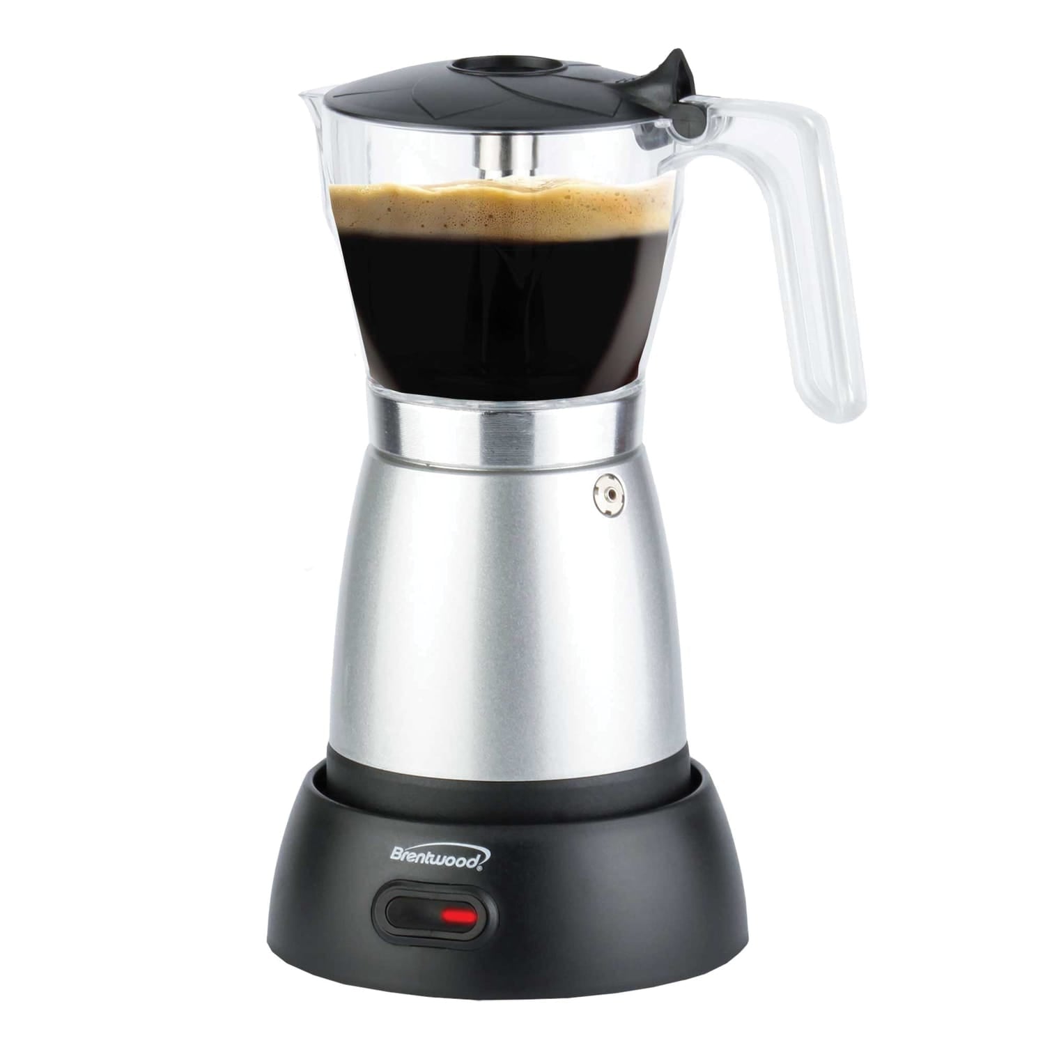 Brentwood 6-Cup Electric Moka Pot Espresso Machine, Silver