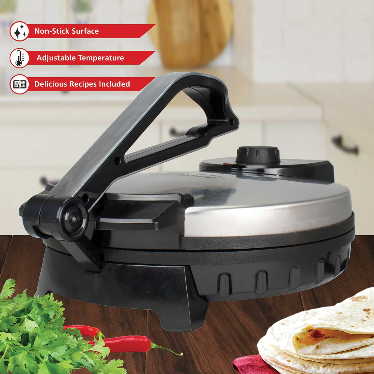 Brentwood 1200-Watt 12-In. Nonstick Electric Tortilla Maker