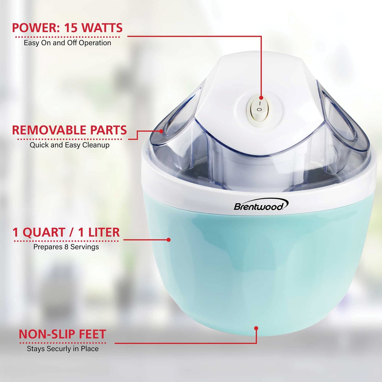 Brentwood Just For Fun 1-Qt. Ice Cream and Sorbet Maker