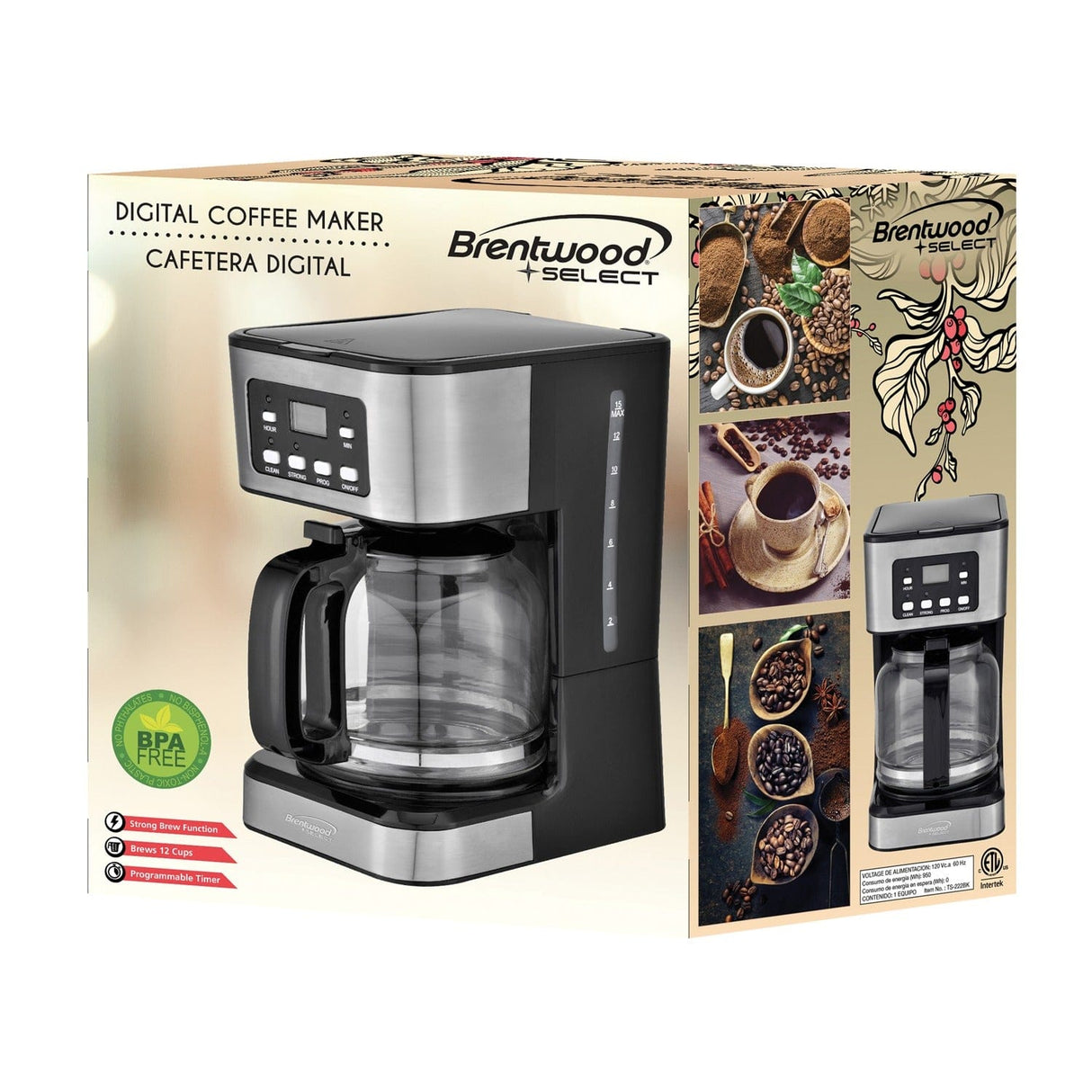 Brentwood Select 12-Cup Digital Coffee Maker