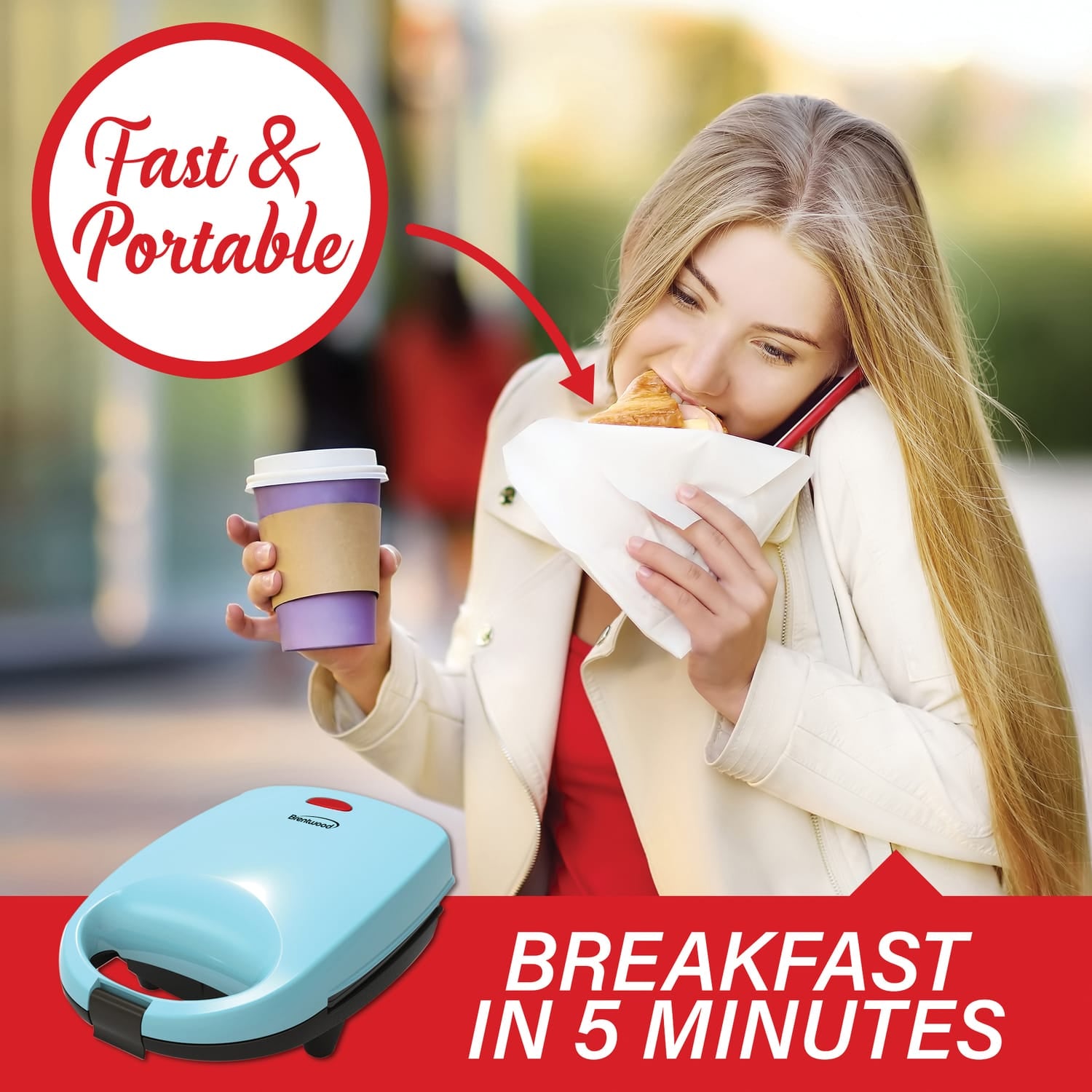 Brentwood 530-Watt Mini Sous Vide-Style Egg Bite Maker, Blue