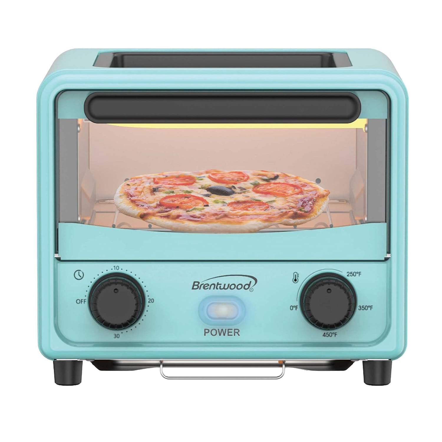 Brentwood 183-Cu. In., 3-L 500-Watt Stainless Steel Mini Toaster Oven, Blue
