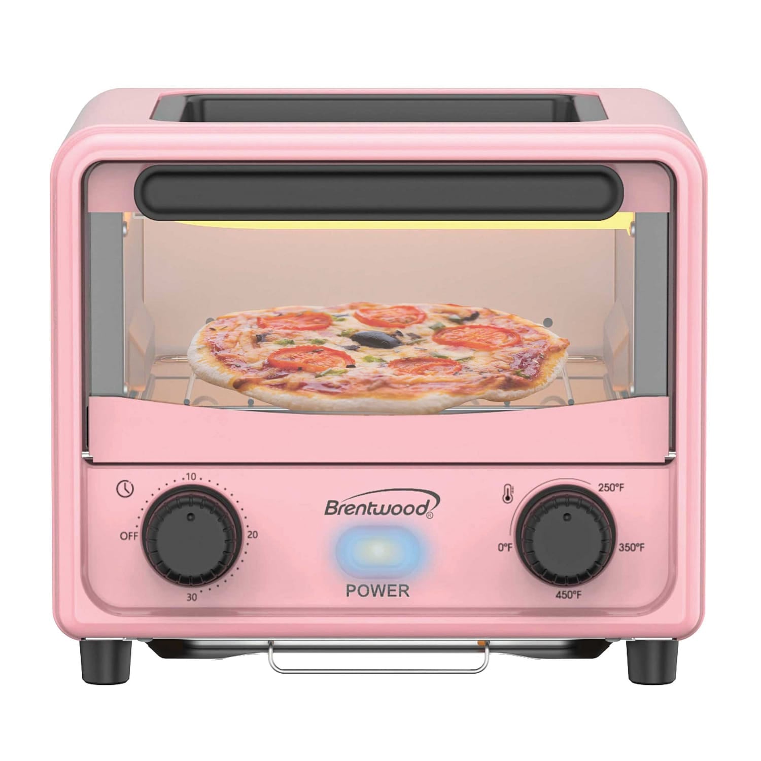 Brentwood 183-Cu. In., 3-L 500-Watt Stainless Steel Mini Toaster Oven, Pink