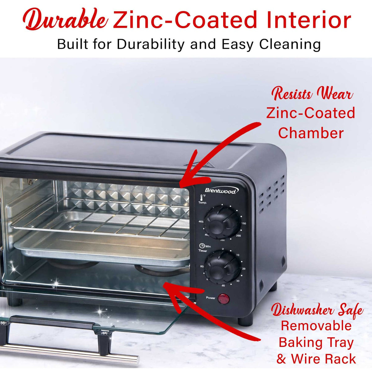 Brentwood 2-Slice 700-Watt Countertop Toaster Oven