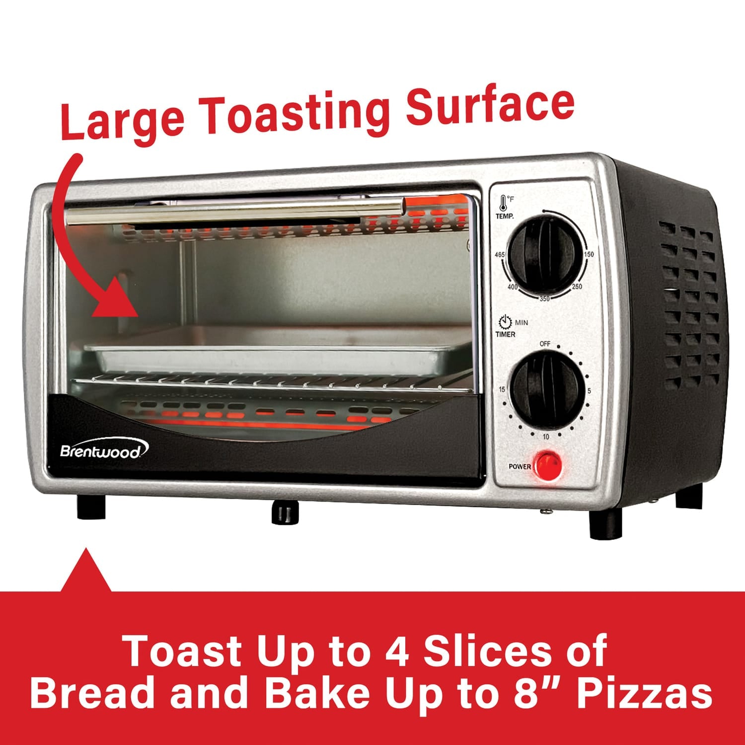 Brentwood 4-Slice Toaster Oven, Black