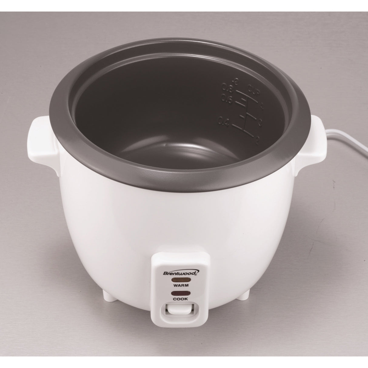 Brentwood 10-Cups Cooked/20-Cups Uncooked Electric Rice Cooker with Steamer, White