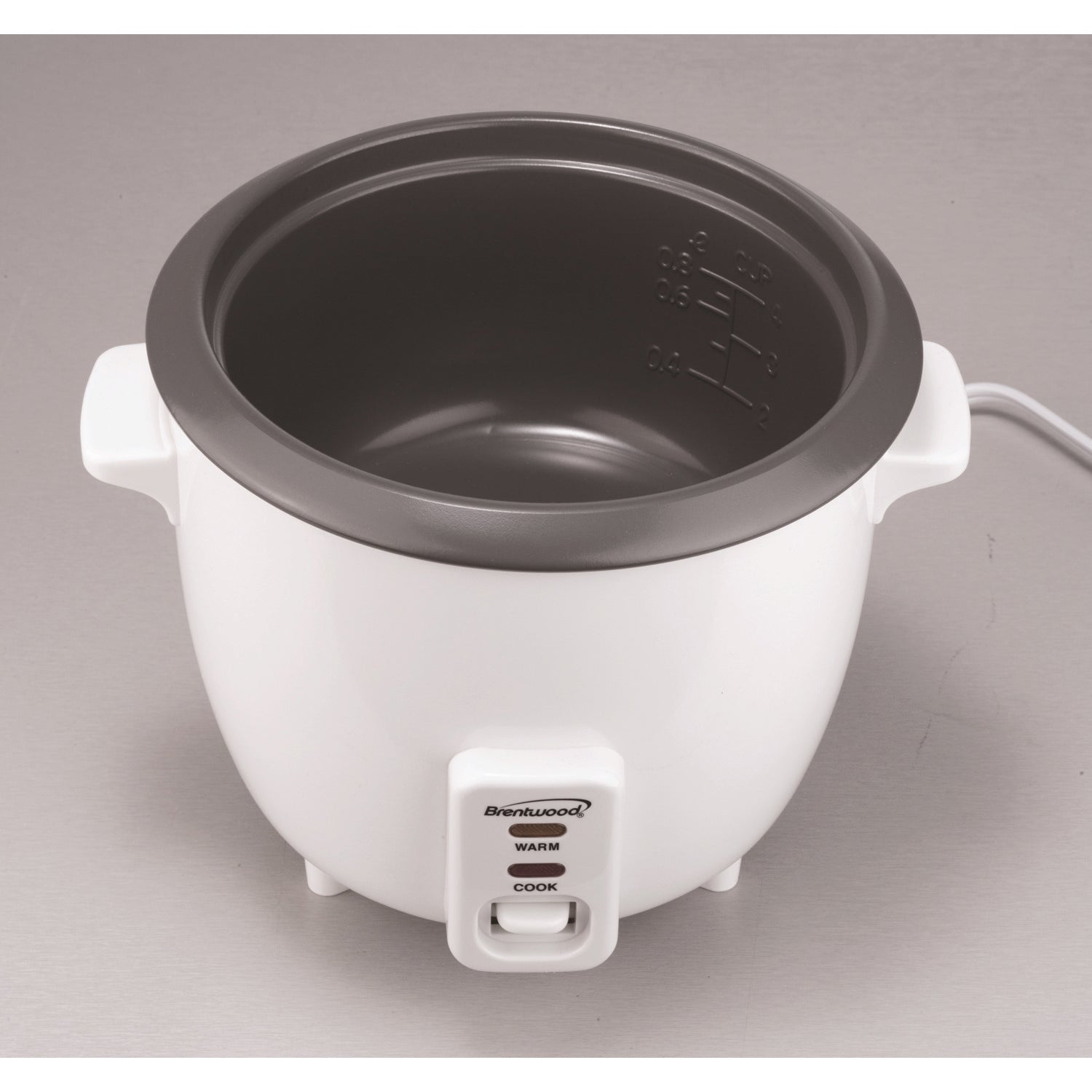 Brentwood 10-Cups Cooked/20-Cups Uncooked Electric Rice Cooker with Steamer, White