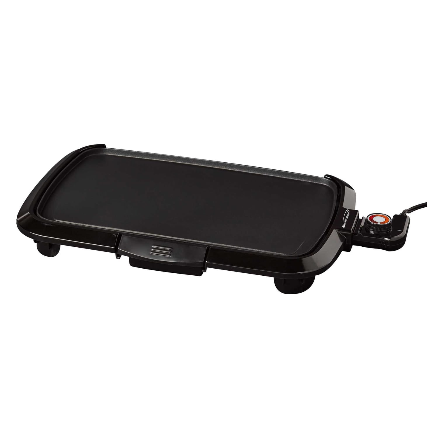 Brentwood TS-821 1200-Watt Non-Stick Electric Griddle with Drip Tray, Adjustable Temperature, and Cool-Touch Handles, 16 In. x 10 In., Black