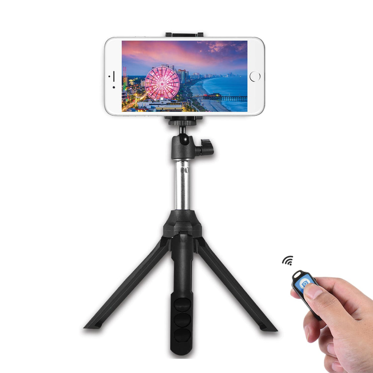 Bower 6-in-1 Multipod and Selfie Stick with Bluetooth Remote for Smartphones, Black