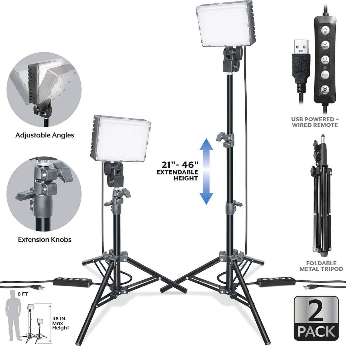 Bower RGB LED Light Kit, 2 Pack