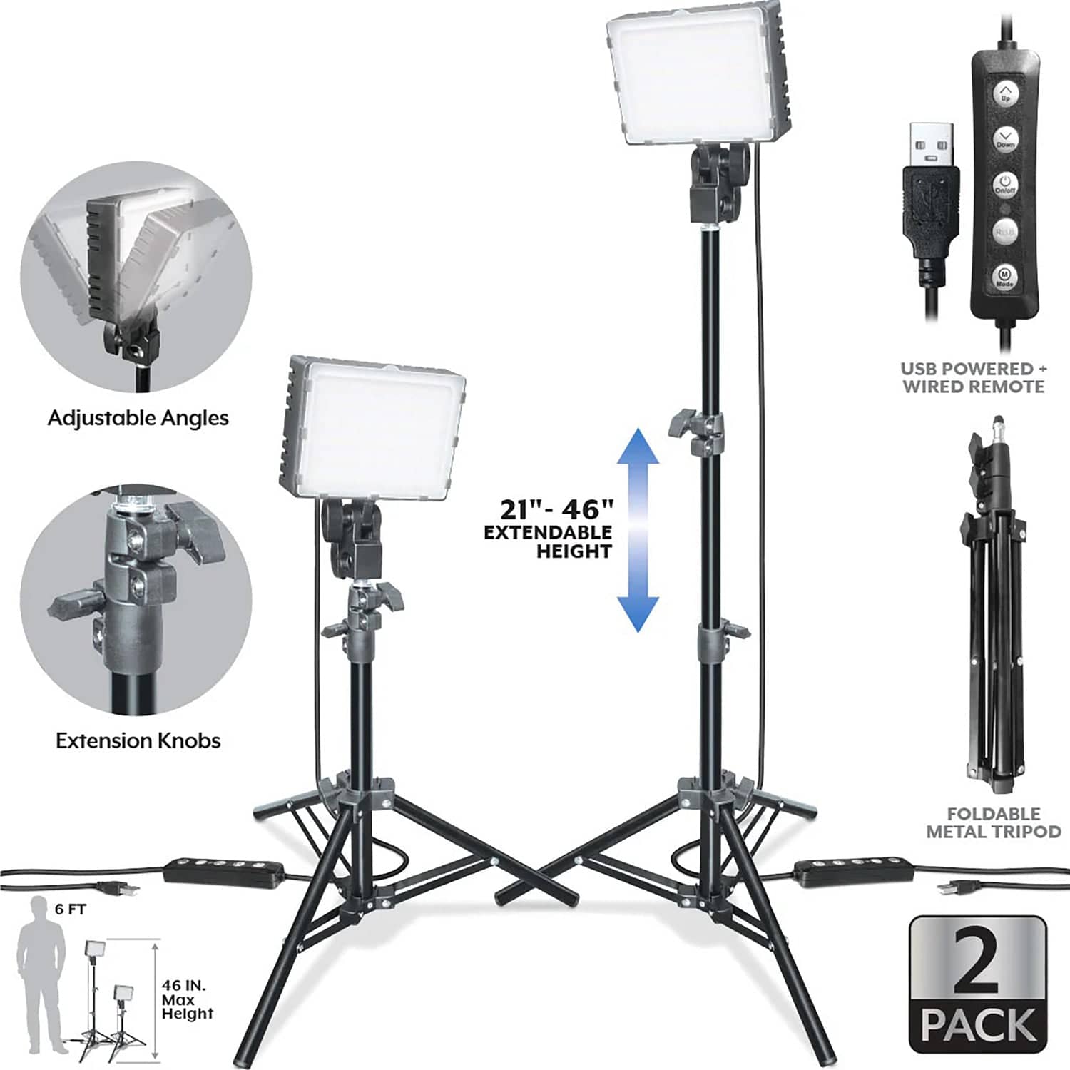 Bower RGB LED Light Kit, 2 Pack