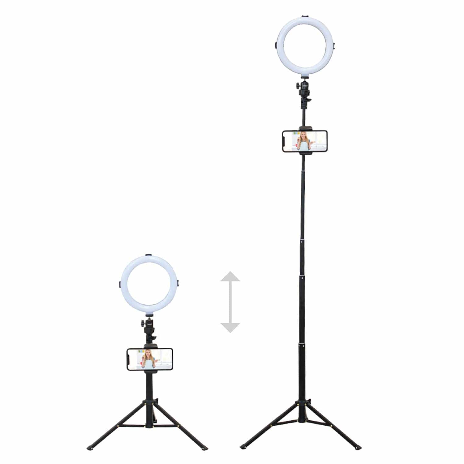 Bower 8-In. Selfie Ring Light Studio with 51-In. Tripod Stand and Phone Holder